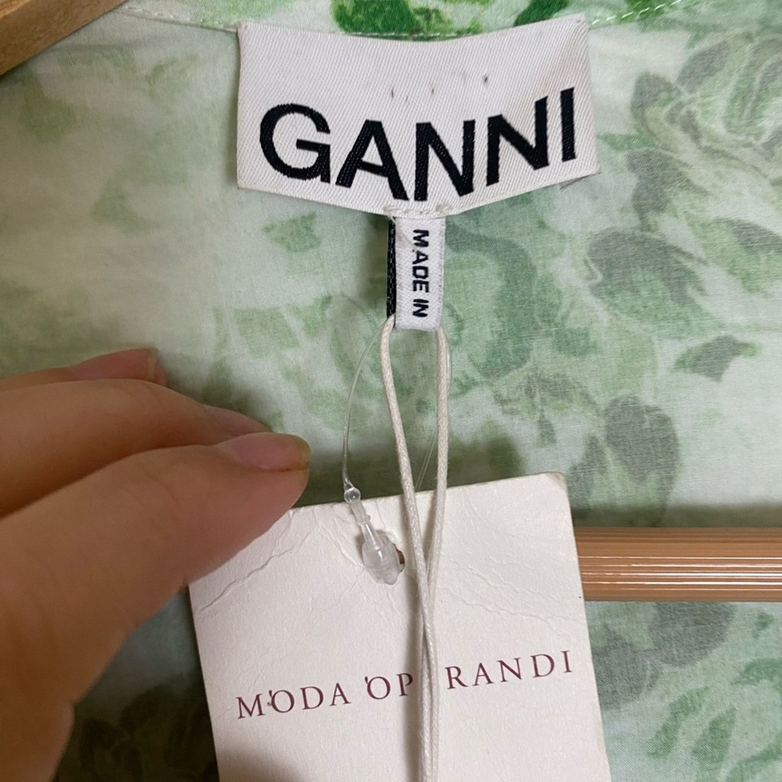 Ganni Ganni Floral cotton-poplin midi dress Green 34 Size XS / US 0-2 / IT 36-38 - 6 Thumbnail