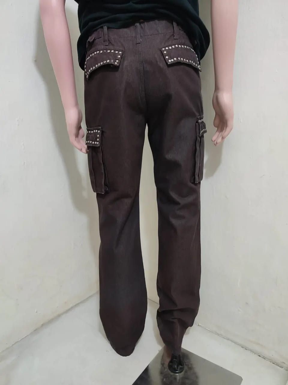 Japanese Brand Ringspun Japanese Cargo Pants Studded Design Size US 32 / EU 48 - 12 Thumbnail
