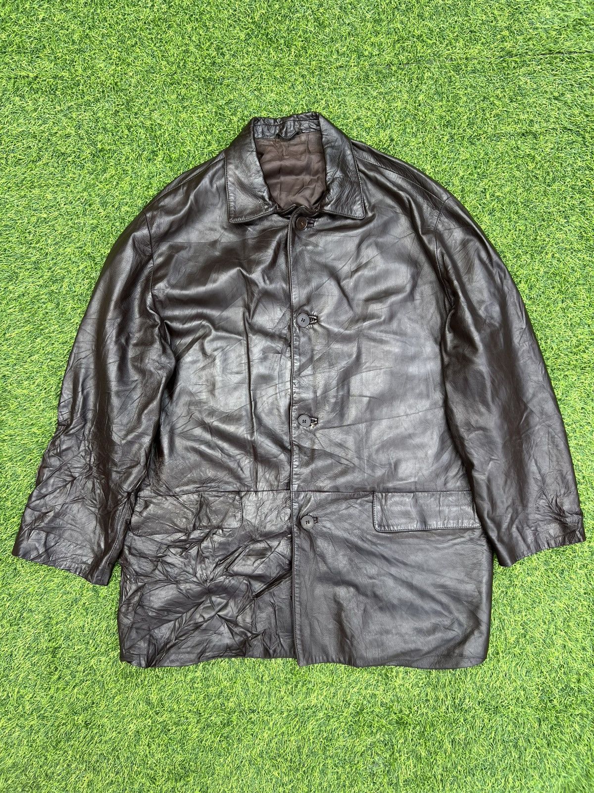 Lanvin Vintage Lanvin Sports Italian Leather Car Coat - Large Size US L / EU 52-54 / 3 - 1 Thumbnail