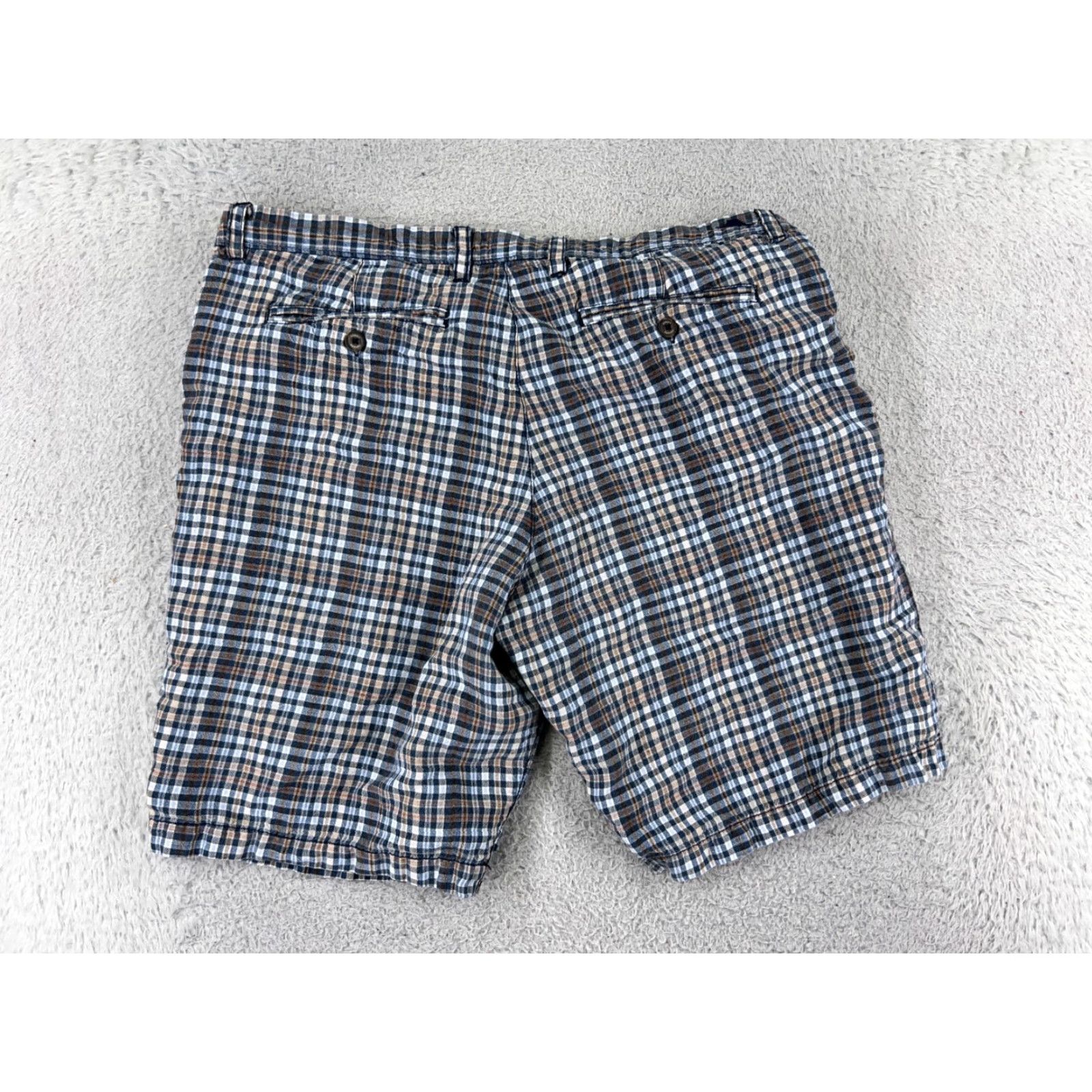 Tommy Bahama Tommy Bahama Shorts Men 36 Blue Beige Plaid Linen Tencel Blend Golf Golfer Chino Size US 33 - 2 Thumbnail