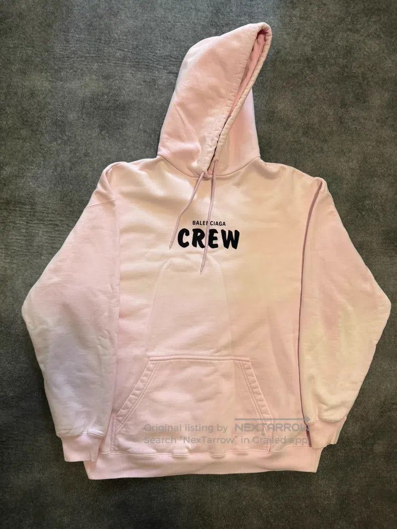 Balenciaga Balenciaga Crew Pink Logo Hoodie Size US S / EU 44-46 / 1 - 1 Thumbnail