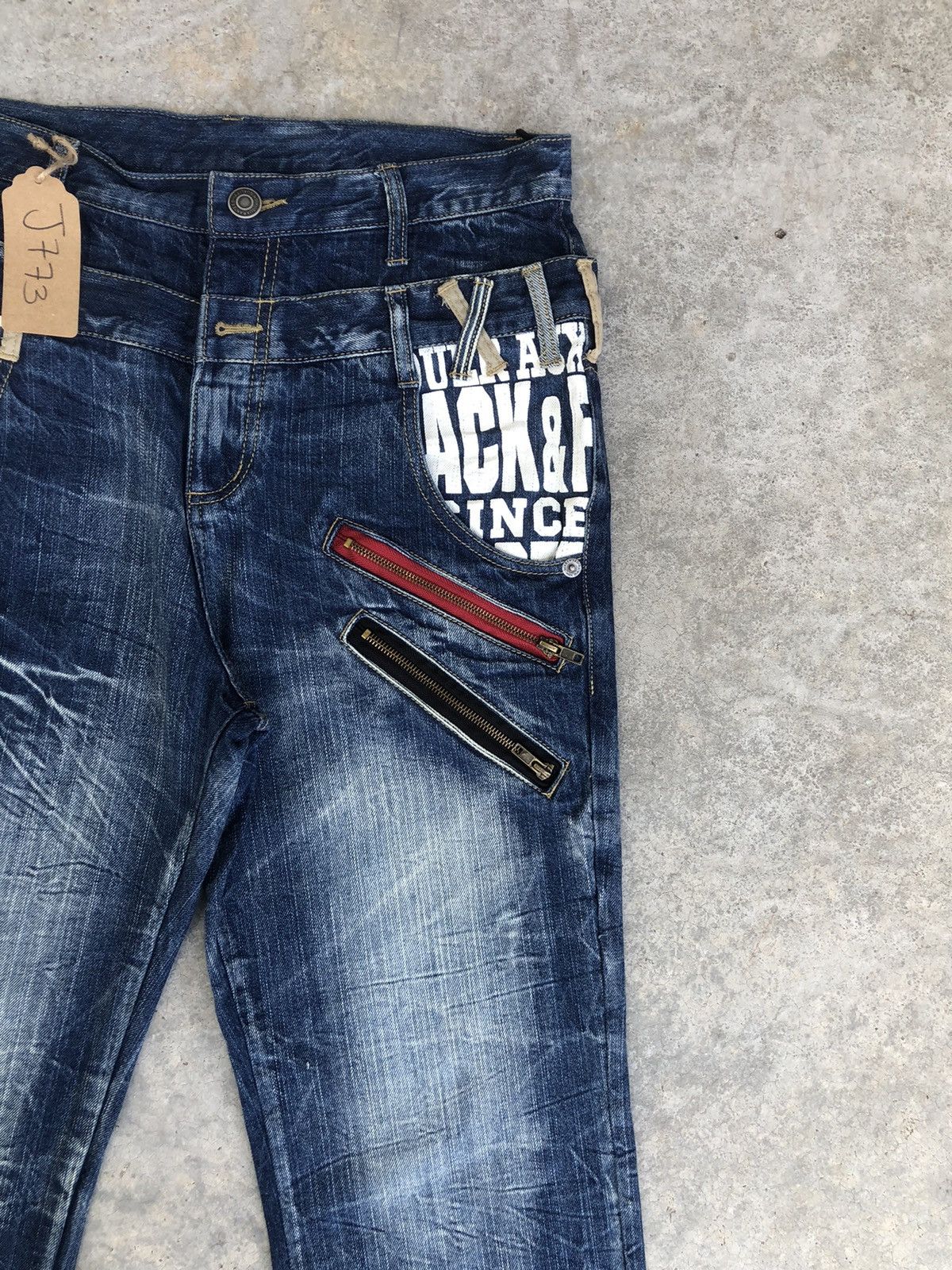 Hysteric Glamour Japanese Back & Forth Double Waist Distressed Jeans Size US 33 - 5 Thumbnail