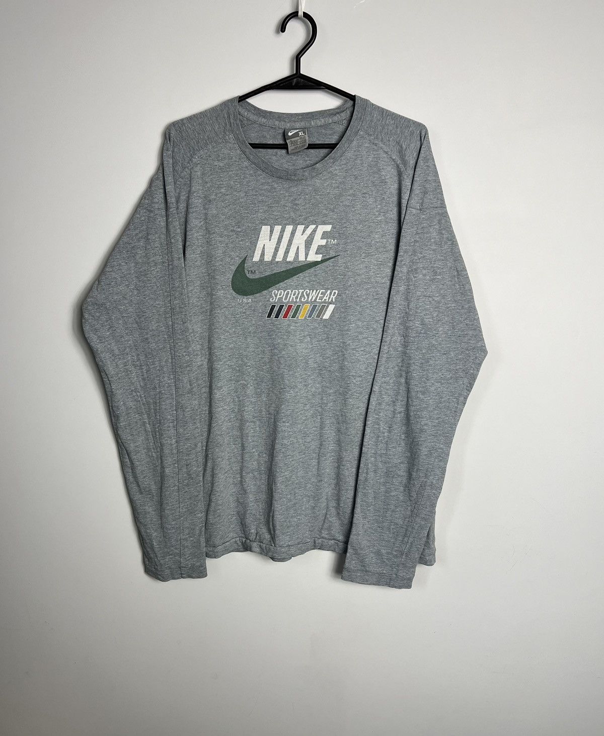 Nike × Vintage Longsleeve Nike USA big logo Size US XL / EU 56 / 4 - 1 Thumbnail