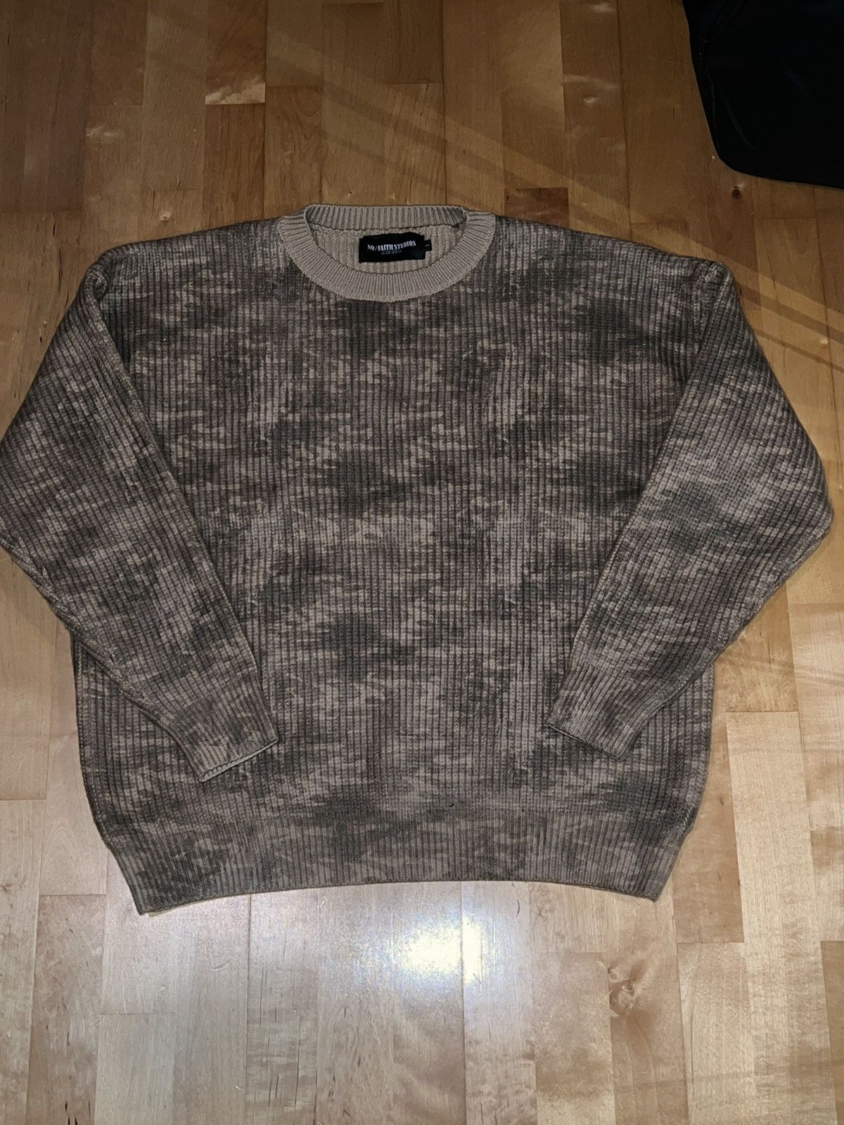 Image of No Faith Studios Nfs Heavy Knit in Beige, Men's (Size Small)