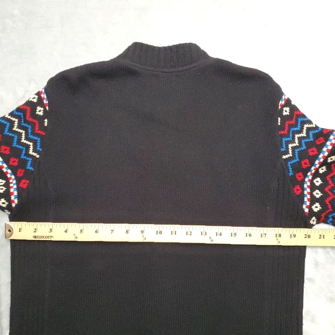 Vintage VINTAGE Limited America Wool Sweater Womens Large Black 90% Lambswool Fair Isle Nordic Geometric Size L / US 10 / IT 46 - 8 Thumbnail