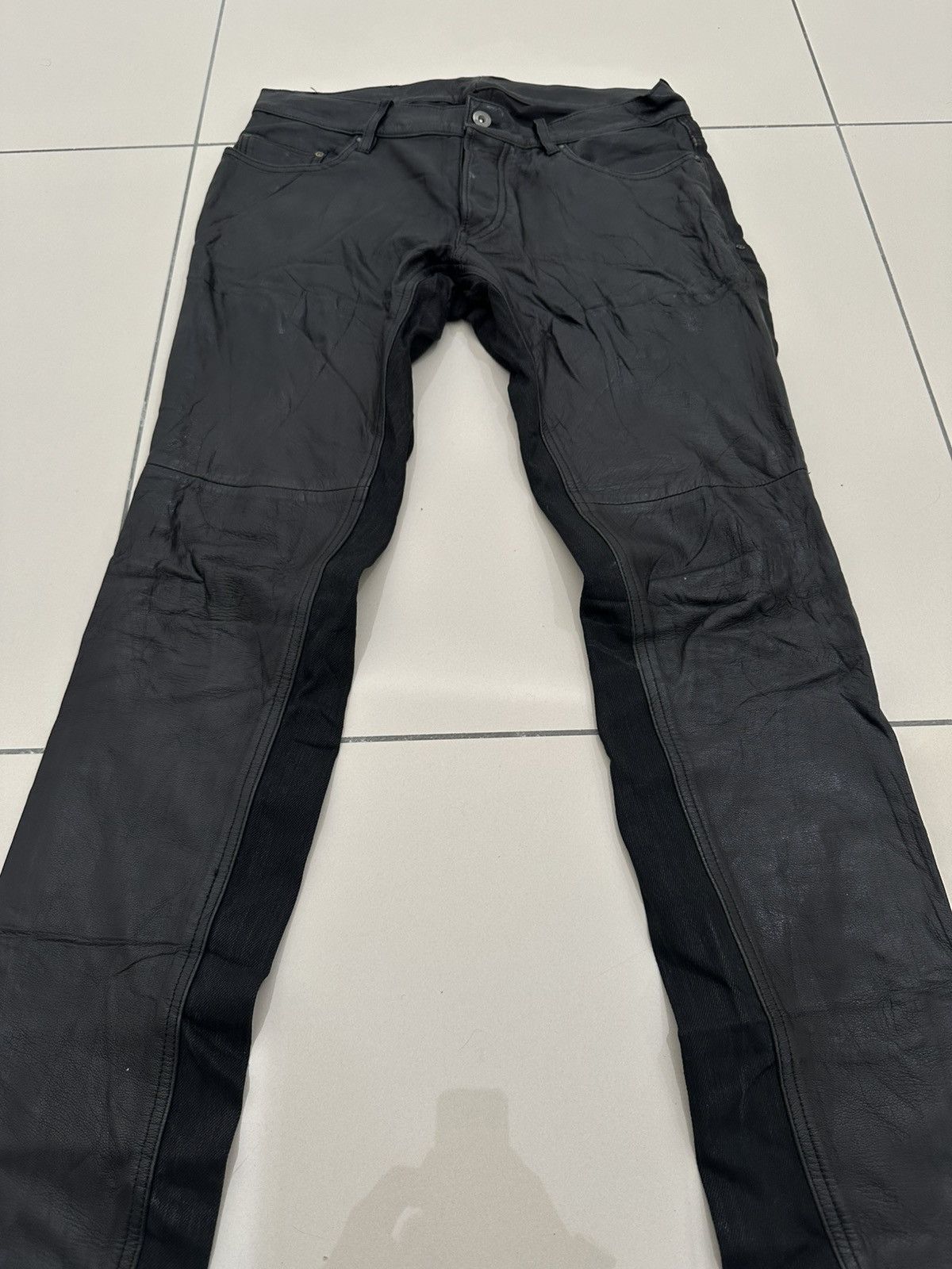 5351 POUR LES HOMMES × Genuine Leather × Tornado Mart 5351 Pour Les Homme Hybric Leather Pant Design Black Fashion Size US 31 - 6 Thumbnail