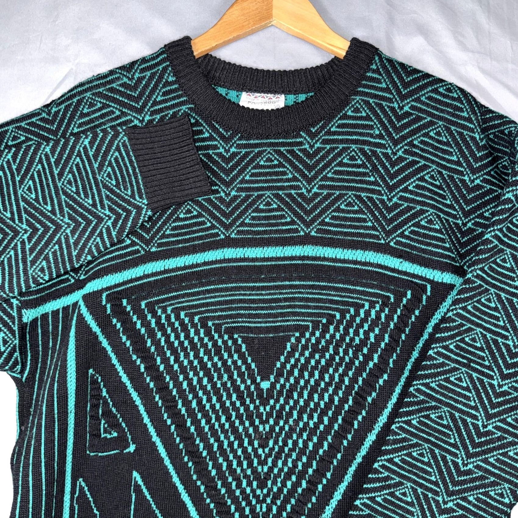 Vintage Kalaroo Sweater Mens L Black Wool Geometric Knit Crewneck Pullover Australia Size US L / EU 52-54 / 3 - 5 Thumbnail