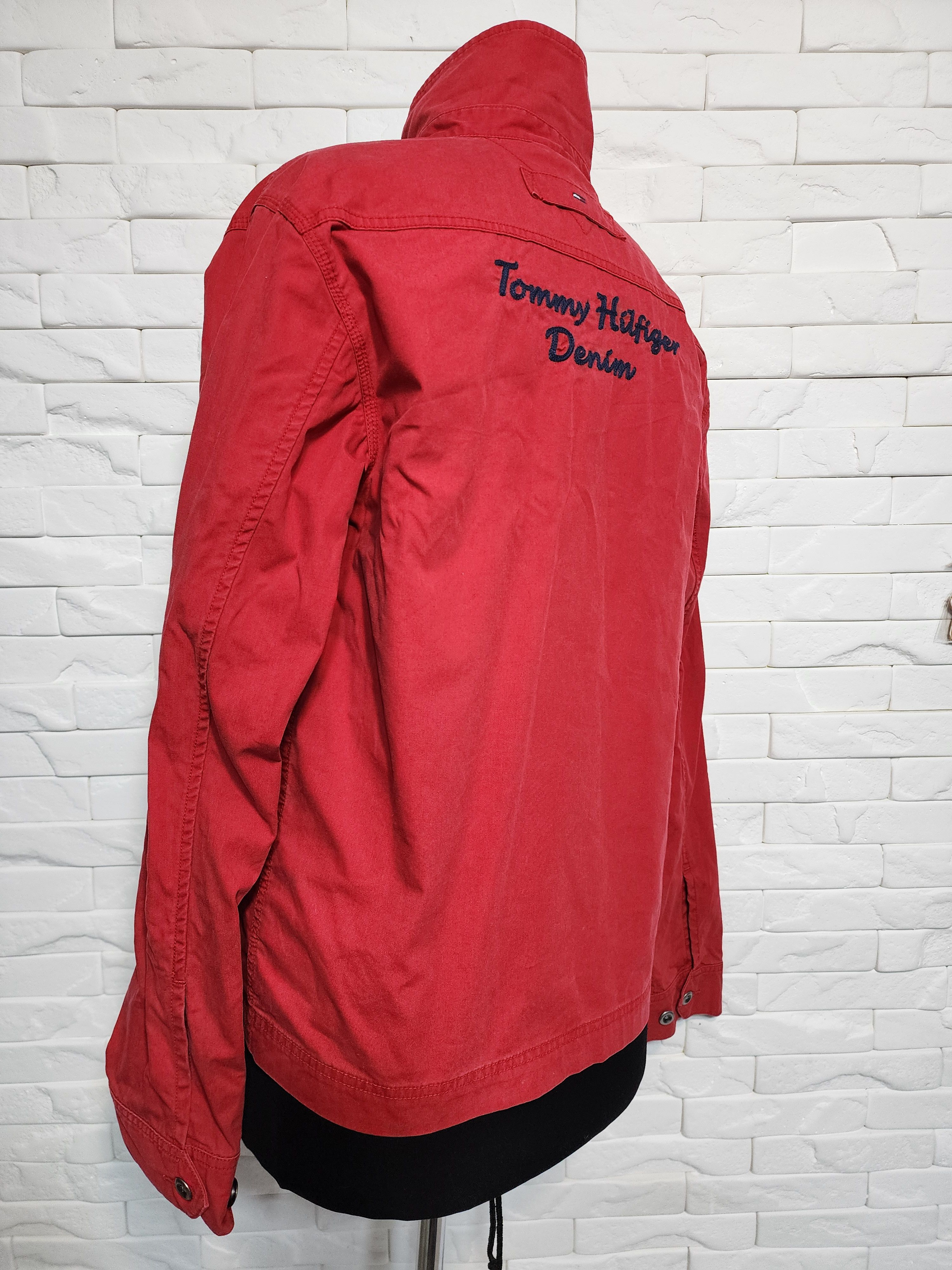 Tommy Hilfiger Red Denim Men's Jacket: Zippered Front. Size US M / EU 48-50 / 2 - 6 Thumbnail