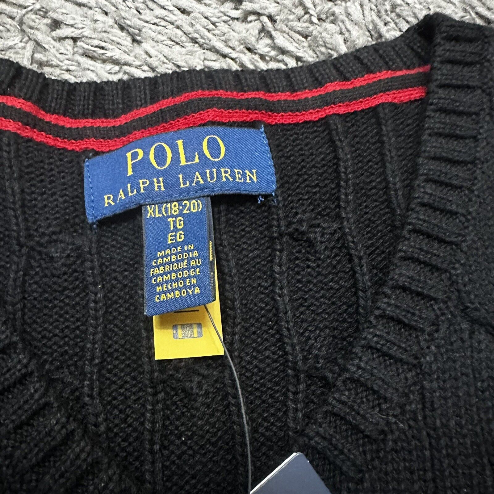 Polo Ralph Lauren Polo Ralph Lauren Big Kids Cable Knit Cotton Sweater Vest XL Size US XL / EU 56 / 4 - 4 Thumbnail