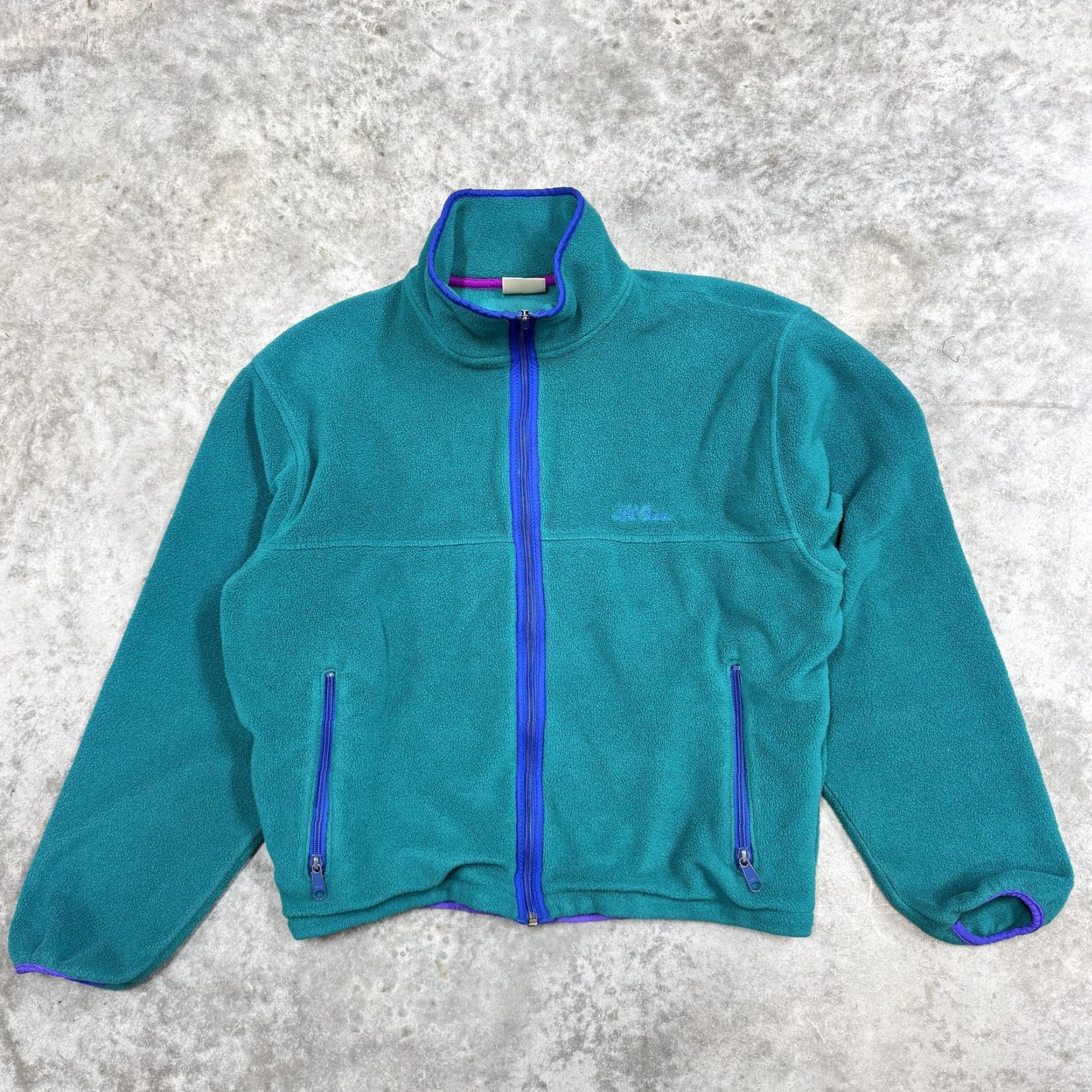 Vintage VINTAGE L.L. Bean Jacket Mens M Teal Fleece Full Zip Mock Neck Outdoor 90s Green Casual Zip Pockets Bomber Jacket Mens Vintage 90s Size US M / EU 48-50 / 2 - 2 Thumbnail