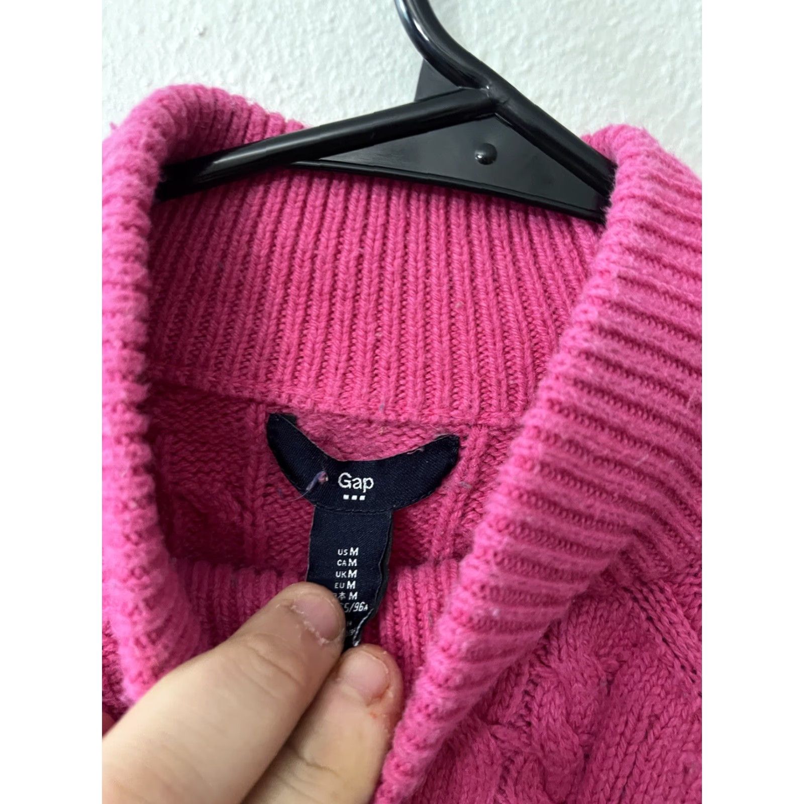 Gap VINTAGE Gap Sweater Pink Mock-Neck Pullover M Solid Women's Size M / US 6-8 / IT 42-44 - 3 Thumbnail