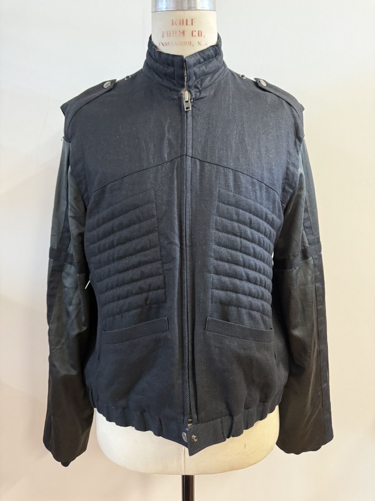 Japanese Brand Hiro Sawatari Linen Moto Bomber Jacket — Made in Japan Size US L / EU 52-54 / 3 - 1 Thumbnail