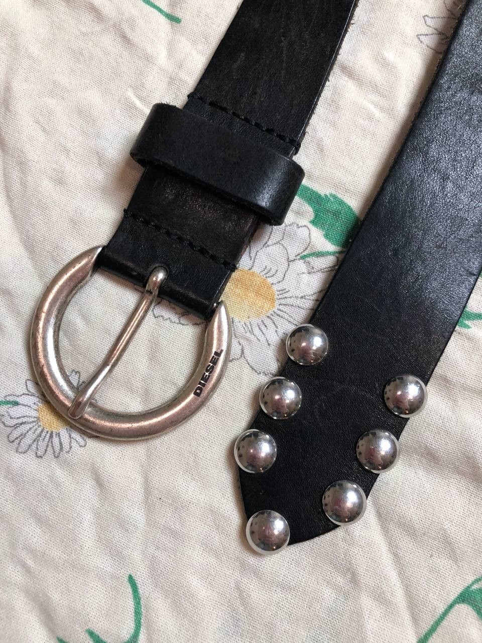 Diesel Diesel Men’s Black Leather Belt Designer Metal Buckle Size ONE SIZE - 3 Thumbnail