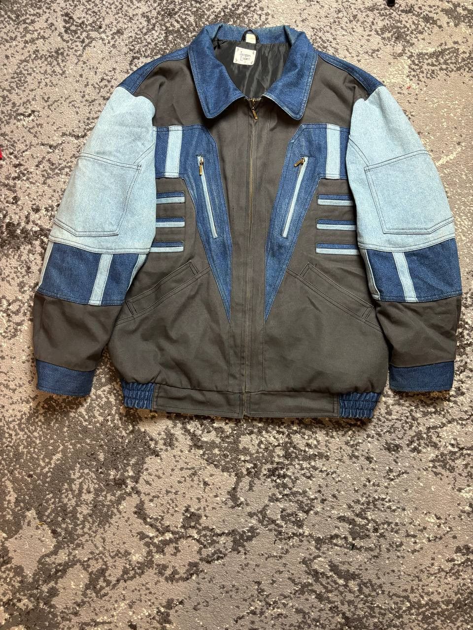 Jacques Lorant padded denim jacket zip-up long sleeves