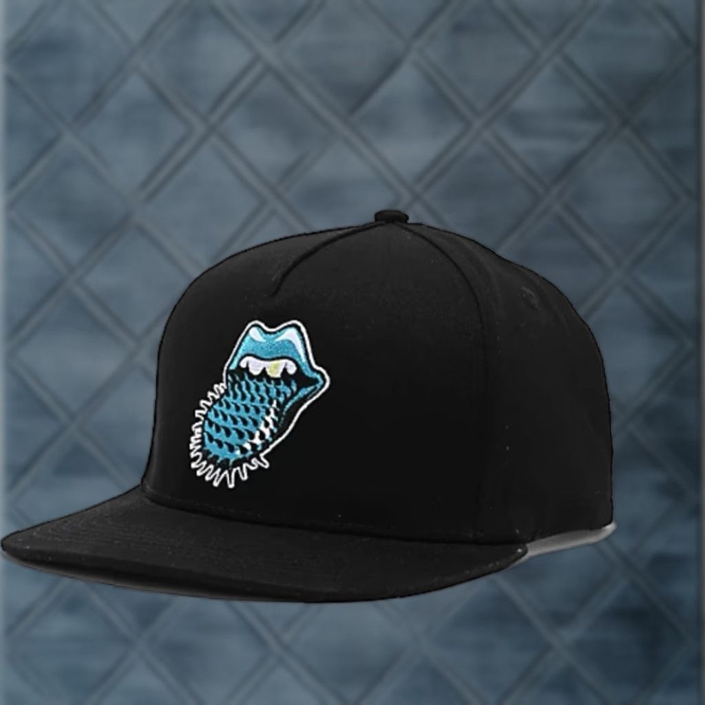 Vintage Cookies Stones Hat Cap Snapback Adult Mens Tongue Logo Black Blue Size ONE SIZE - 1 Thumbnail