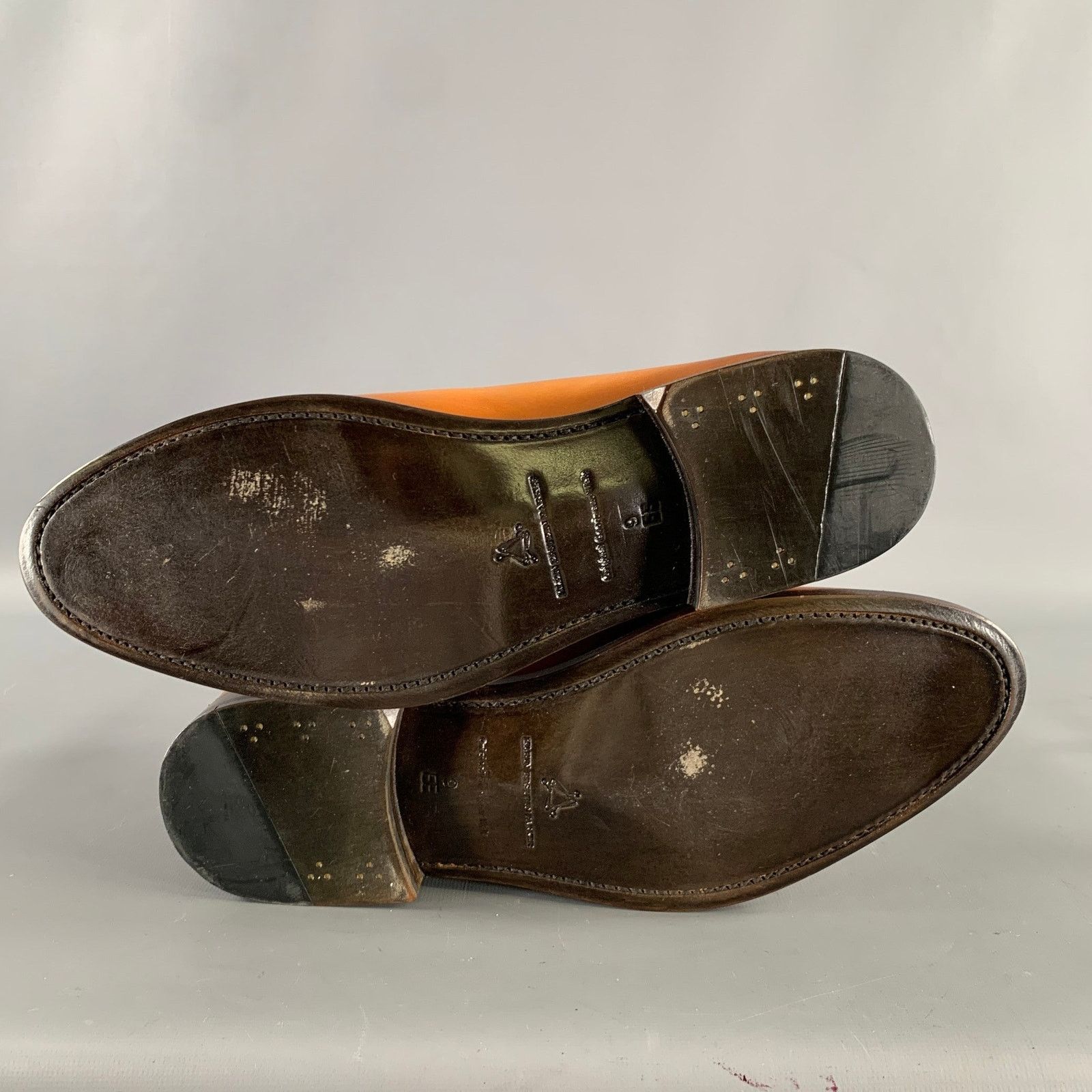 Other KLEIN EPSTEIN & PARKER Brown Tan Distressed Patent Loafers Size US 9 / EU 42 - 6 Thumbnail