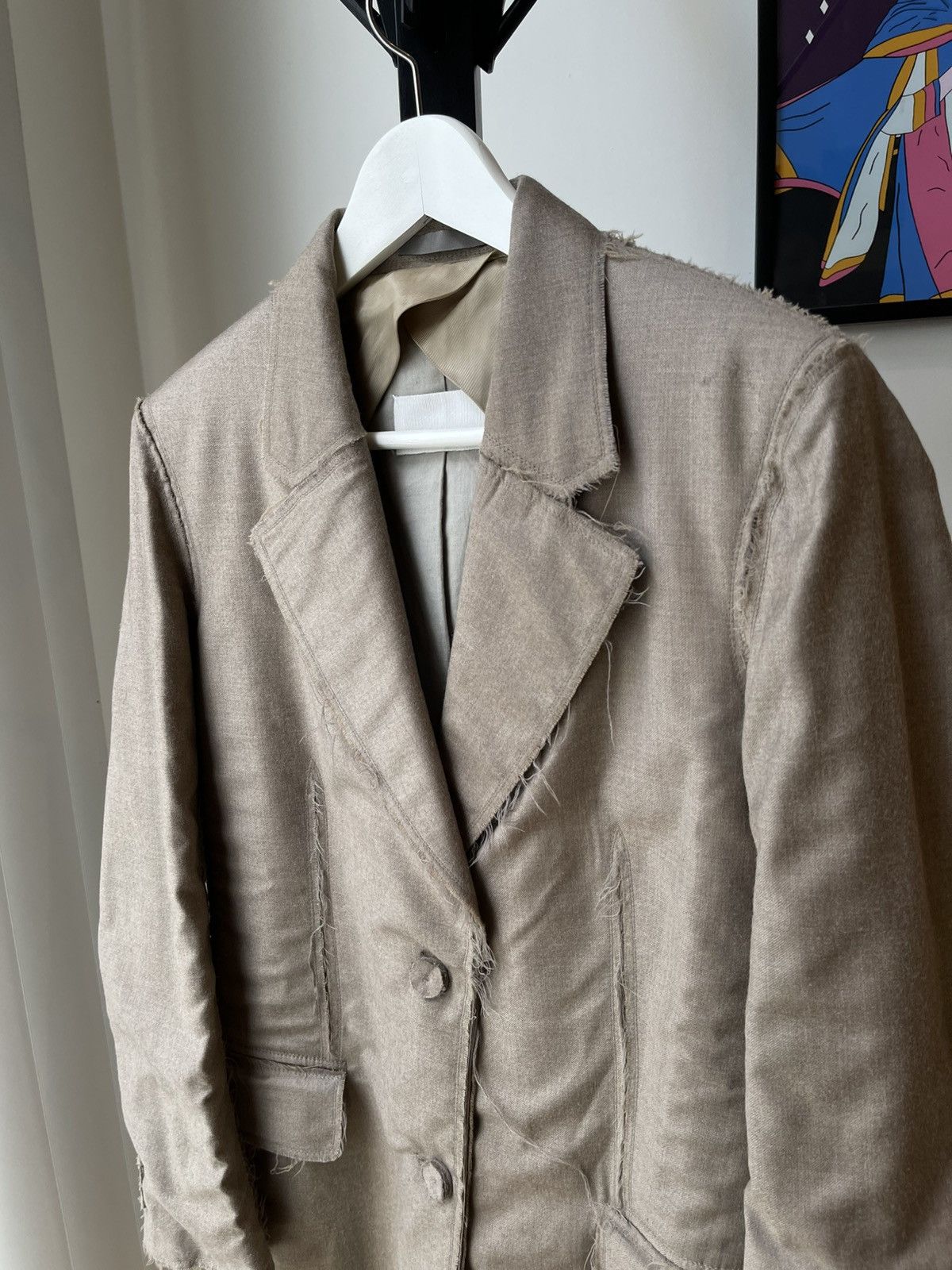 Maison Margiela Maison Martin Margiela FW04 Beige Wool Overlay Long Coat Size US XS / EU 42 / 0 - 8 Thumbnail