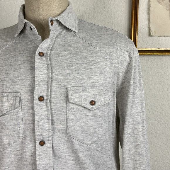 Eleventy Eleventy Texas Cotton Snap Western Button Down Shirt Size US XL / EU 56 / 4 - 2 Thumbnail