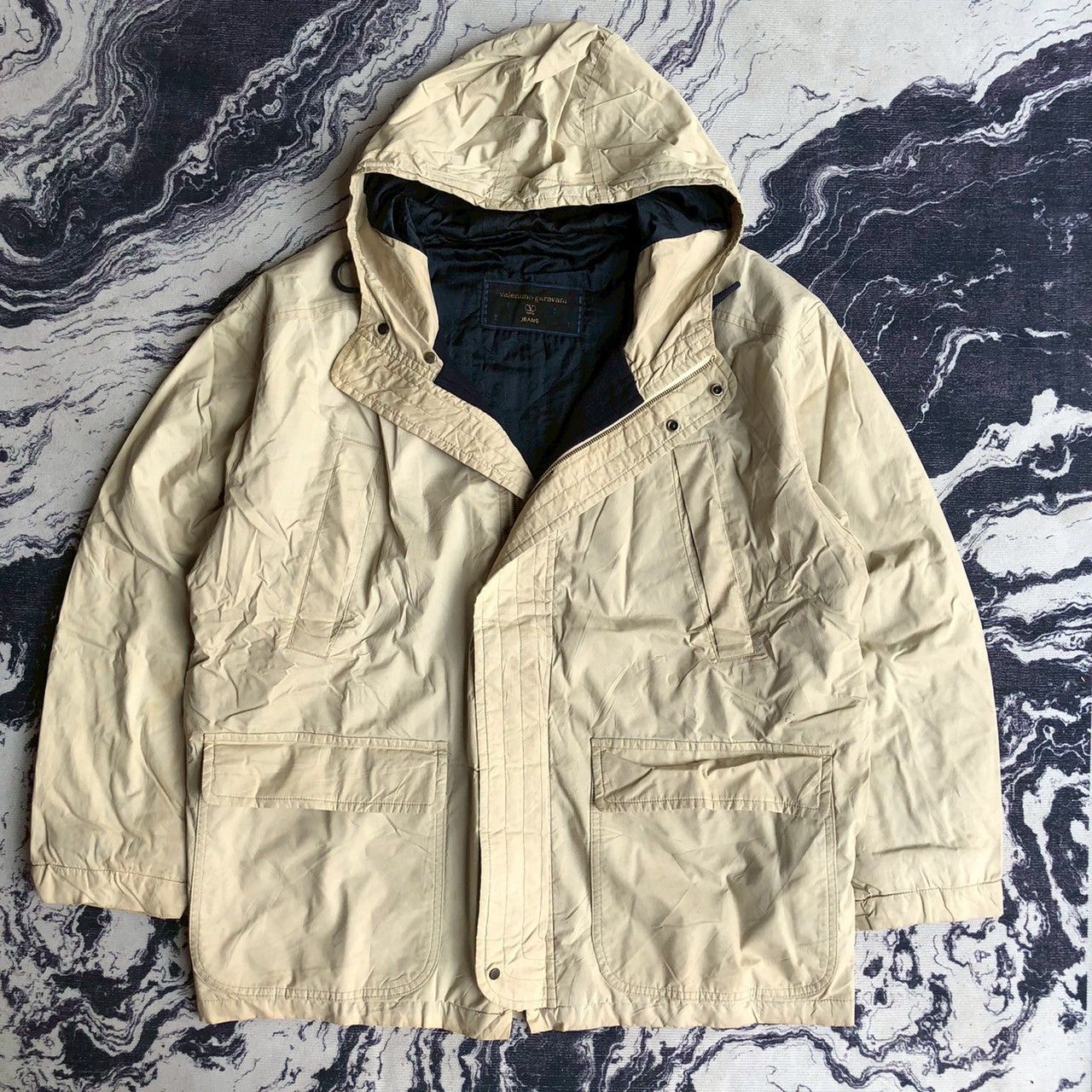 Valentino Vintage 90s Valentino Garavani Hooded Utility Jacket Size US L / EU 52-54 / 3 - 1 Thumbnail