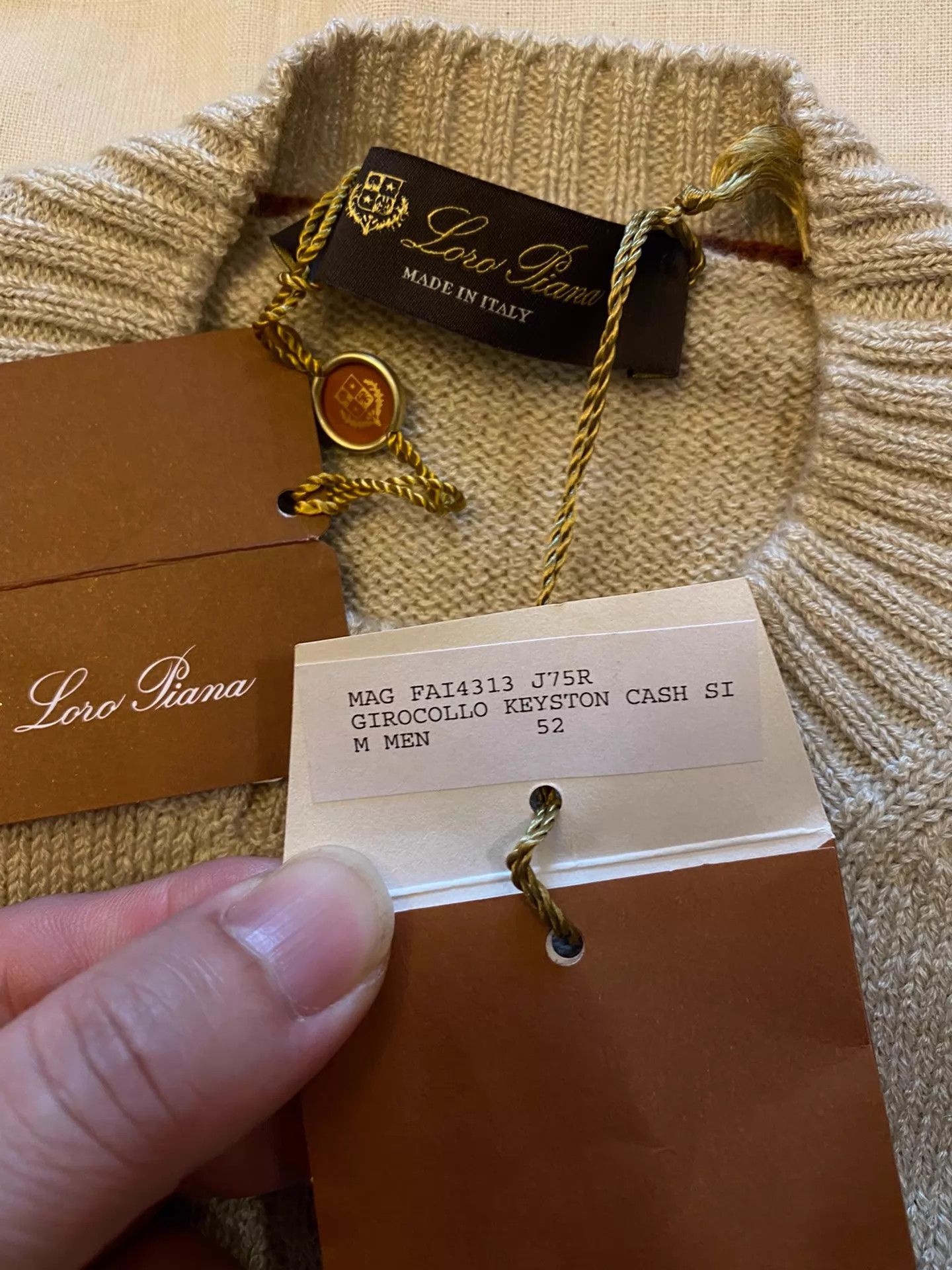 Loro Piana Loro Piana New Cable Knit Cashmere-Silk Sweater Size 52 Size US L / EU 52-54 / 3 - 7 Thumbnail