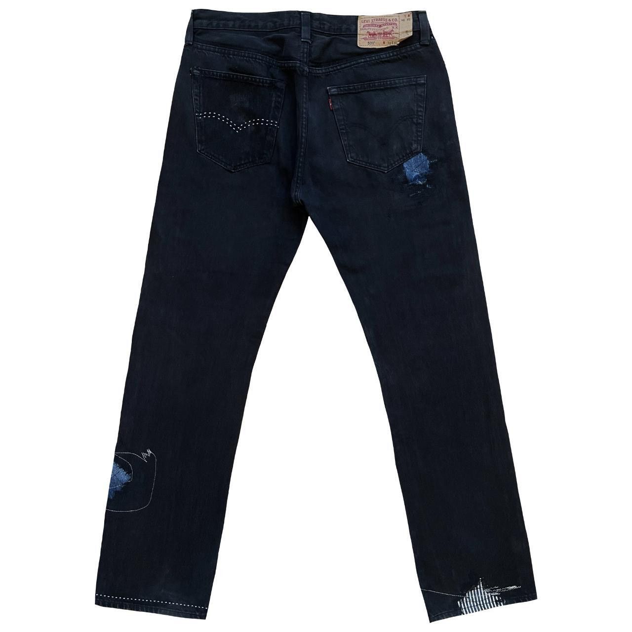 Kapital × Kapital Kountry × Levi's Boro Patchwork Sashiko Embroidered Jeans Size US 34 / EU 50 - 2 Thumbnail