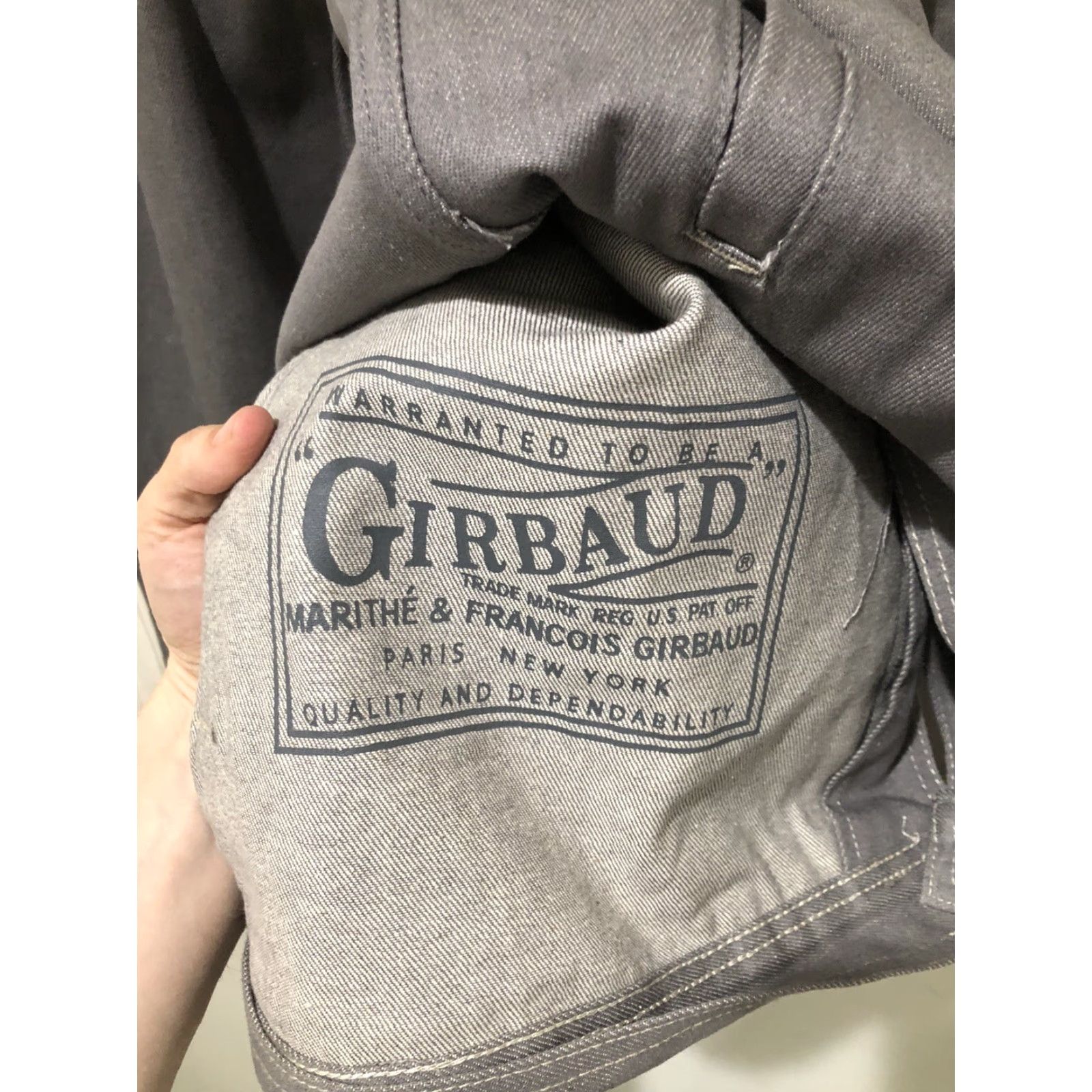 Denime VINTAGE Girbaud X Front 4XL Denim Jacket Gray Jeans Jacket - 90s Biker Hip Hop Front Streetwear Mens Jacket Size US 39 - 6 Thumbnail