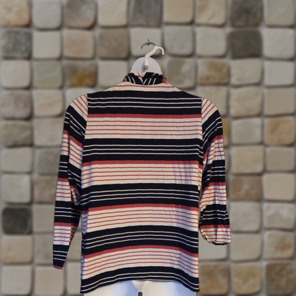 Croft & Barrow Croft & Barrow Layered Look Top Stripe Open Front Cardigan 1X Multicolor Size XL / US 12-14 / IT 48-50 - 1 Thumbnail