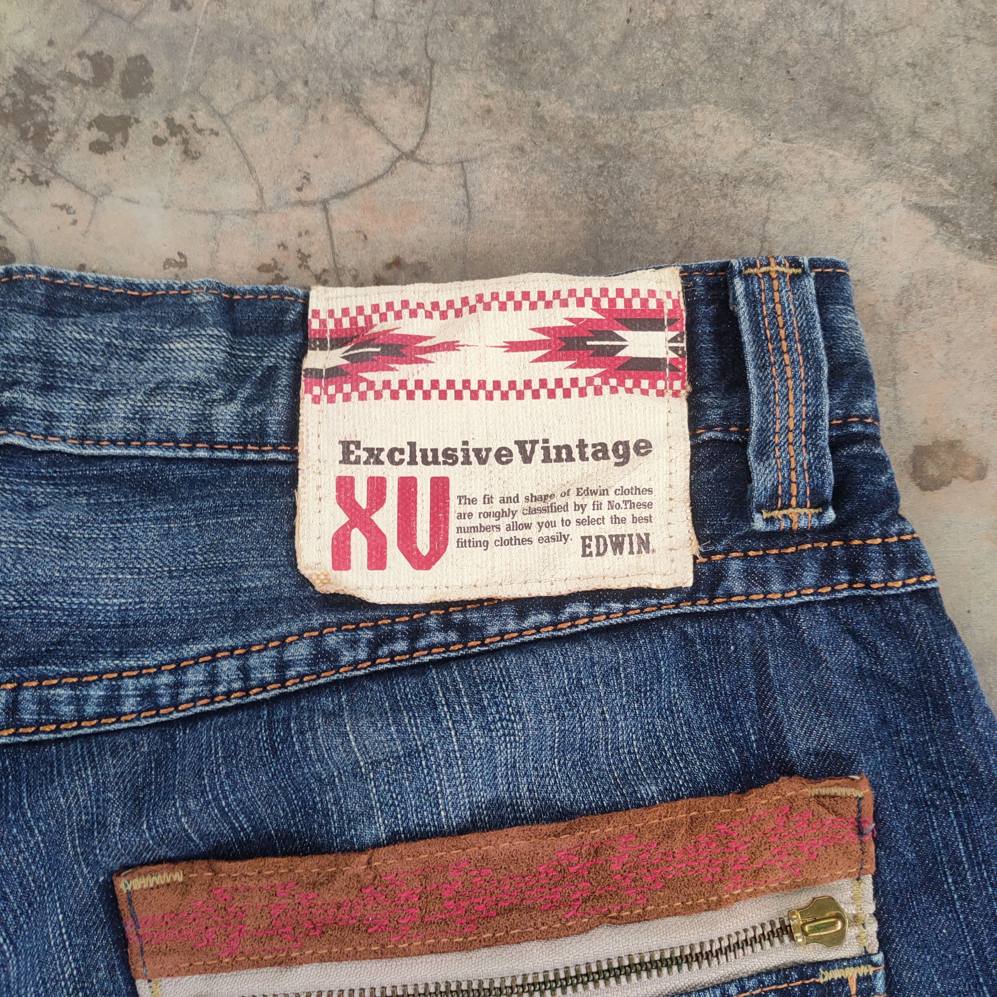 Edwin W36 VINTAGE EDWIN XV MUD WASHED RIPPED JEANS DENIM PANTS Size US 36 / EU 52 - 13 Thumbnail