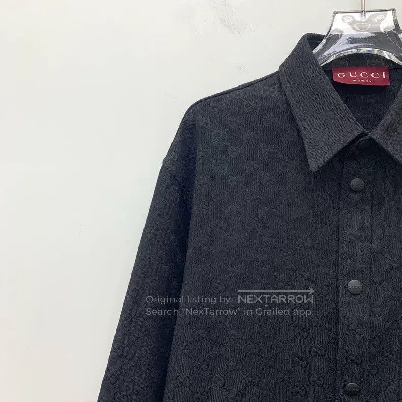 Gucci Gucci Black logo jacquard full-print cotton lapel single-b Size US M / EU 48-50 / 2 - 3 Thumbnail