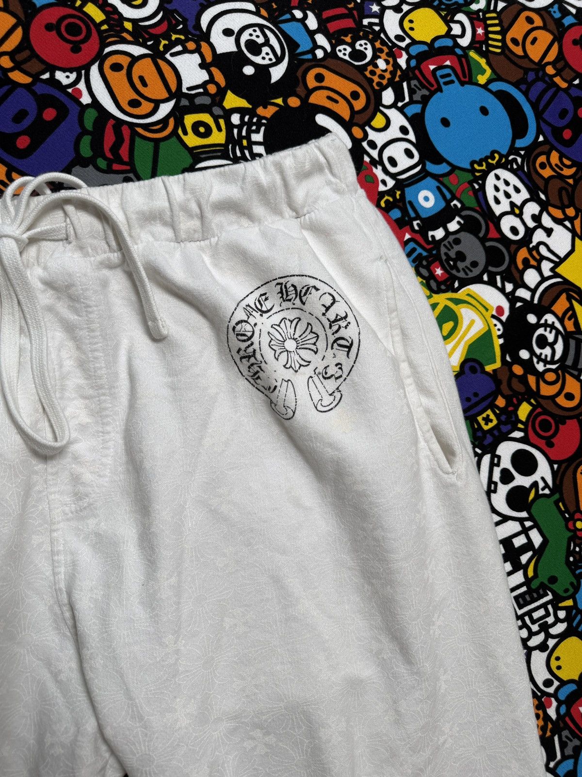 Chrome Hearts Chrome Hearts White Monogram Horseshoe Logo Sweatpants Size US 35 - 3 Thumbnail