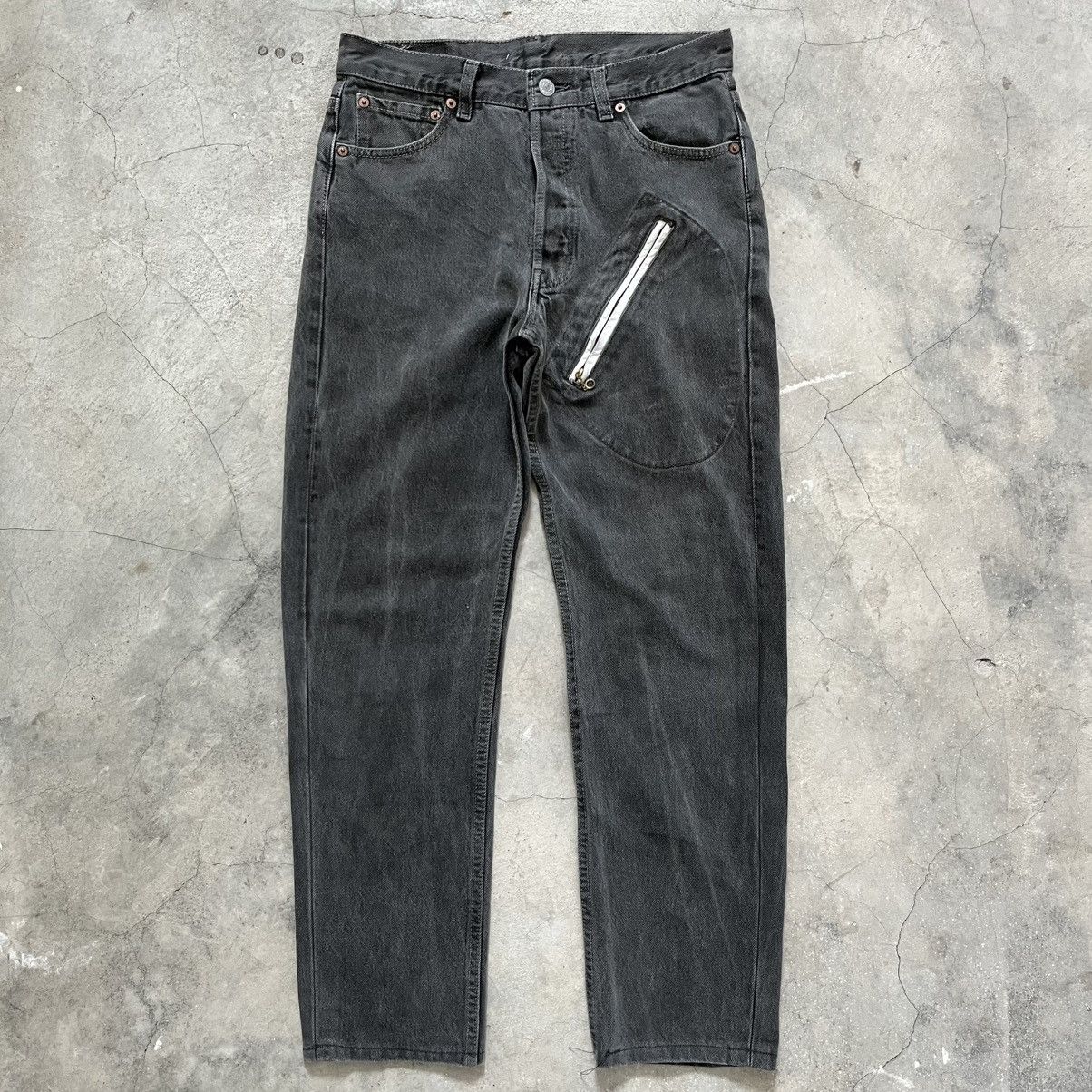 Levi's Vintage Clothing 90s Levi’s 501 Fade Black Sonic Lab Rebuild Slim Jeans Size US 30 / EU 46 - 1 Thumbnail