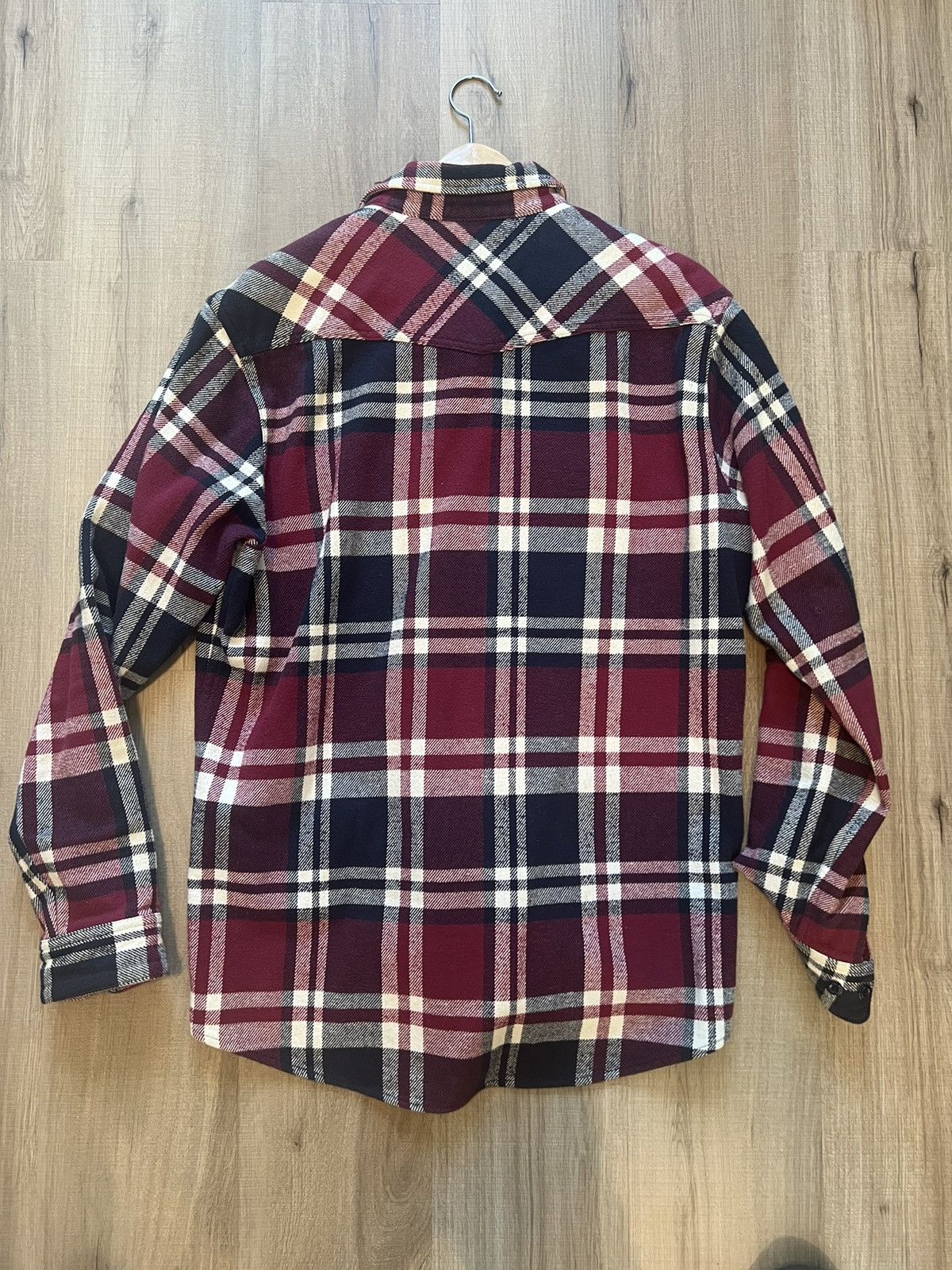 Supreme Supreme Heavyweight Quilted Flannel Shirt Navy/Burgundy Size US XL / EU 56 / 4 - 2 Thumbnail