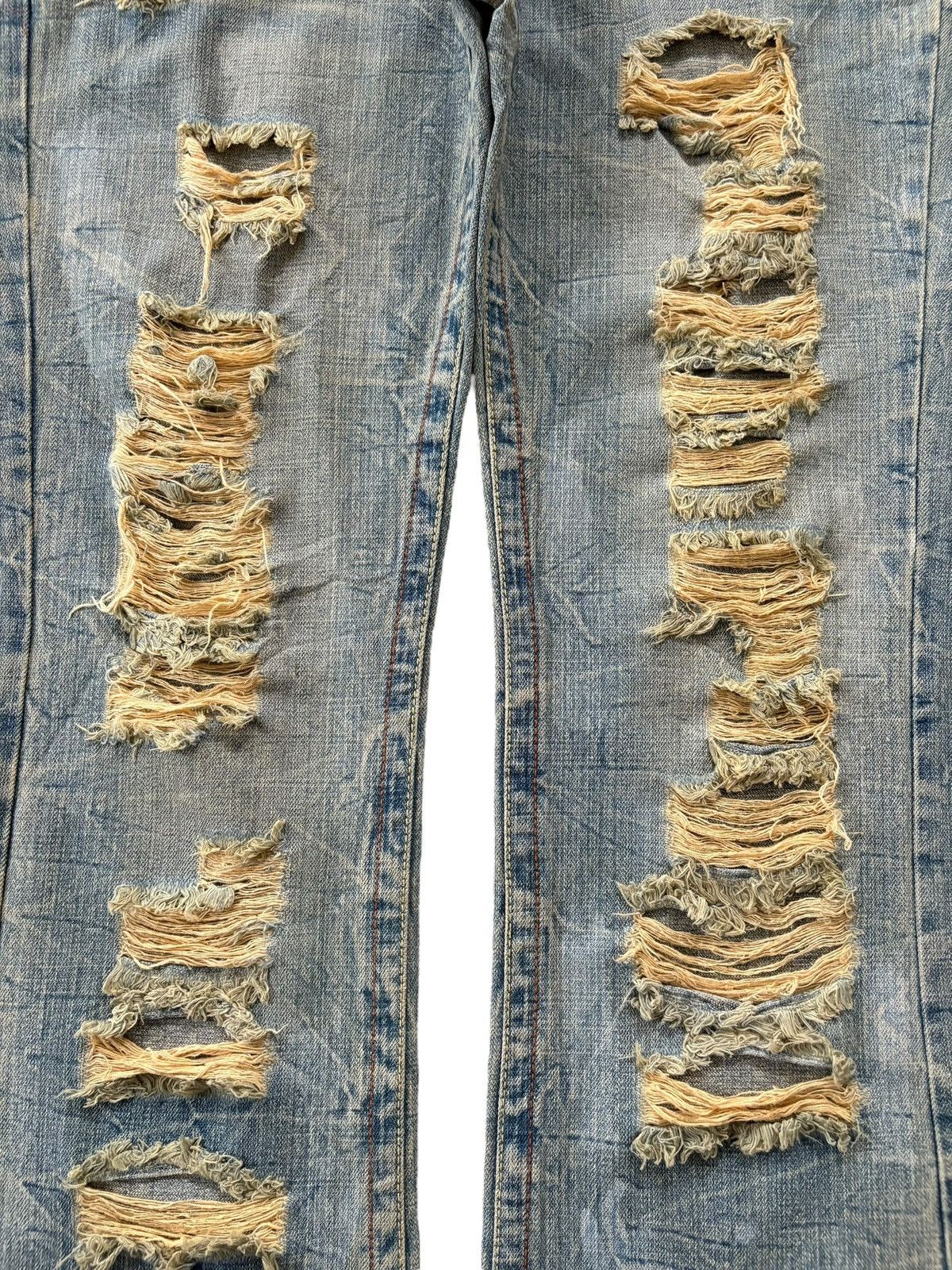 If Six Was Nine Vintage Japanese Brand Heavy Distress Rusty Wash Flare Jeans Size 36" / US 14 / IT 50 - 3 Thumbnail