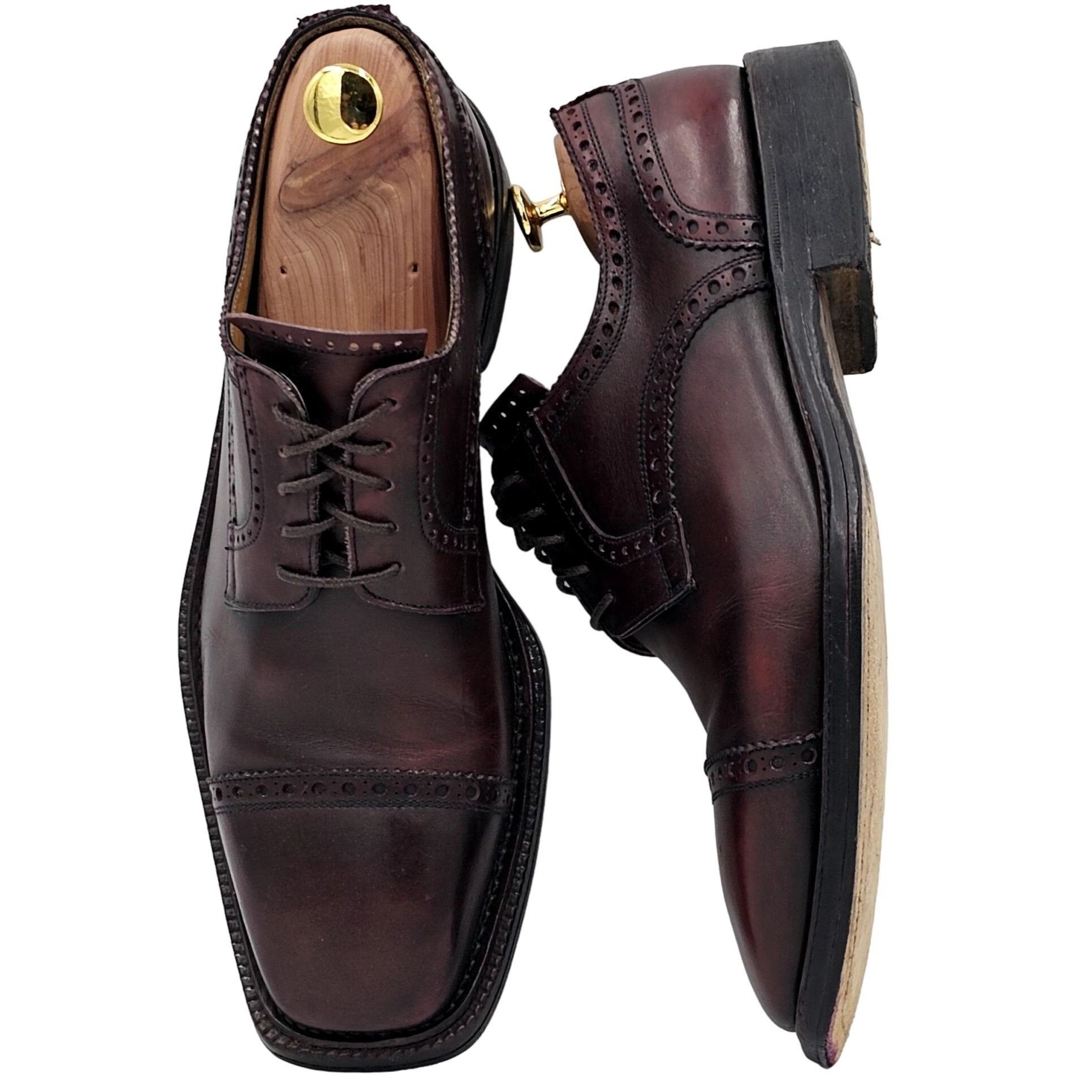 Other Calzoleria Harris Italy Mens 10.5 Burgundy All Leather Dress Size US 10.5 / EU 43-44 - 8 Thumbnail