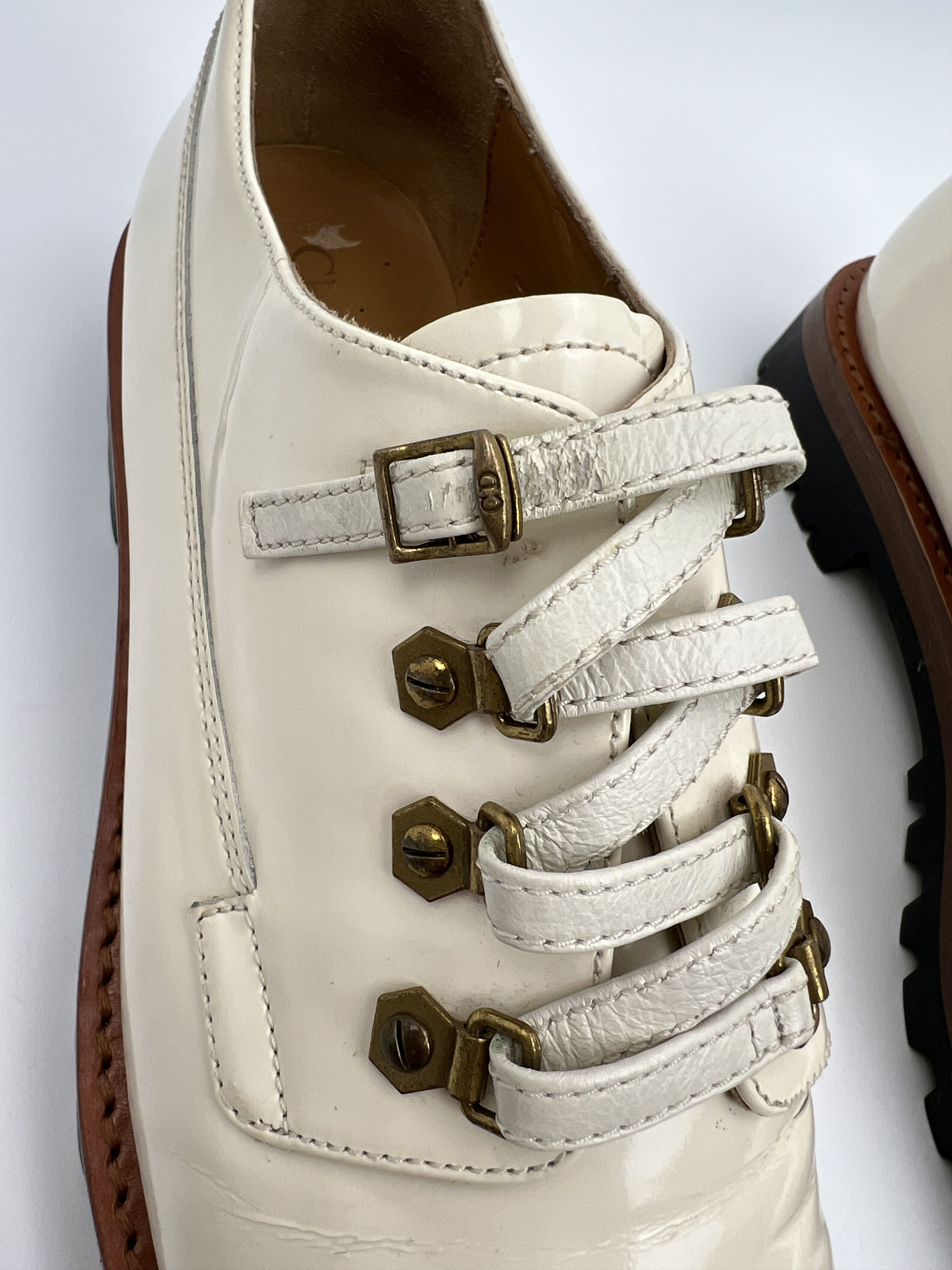 Dior Vintage Christian Dior Heavy Chunky Brogues Patent Leather Size US 9 / IT 39 - 14 Thumbnail