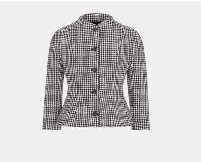 o1w1db11124 Officer Collar Fitted Jacket in Black & White