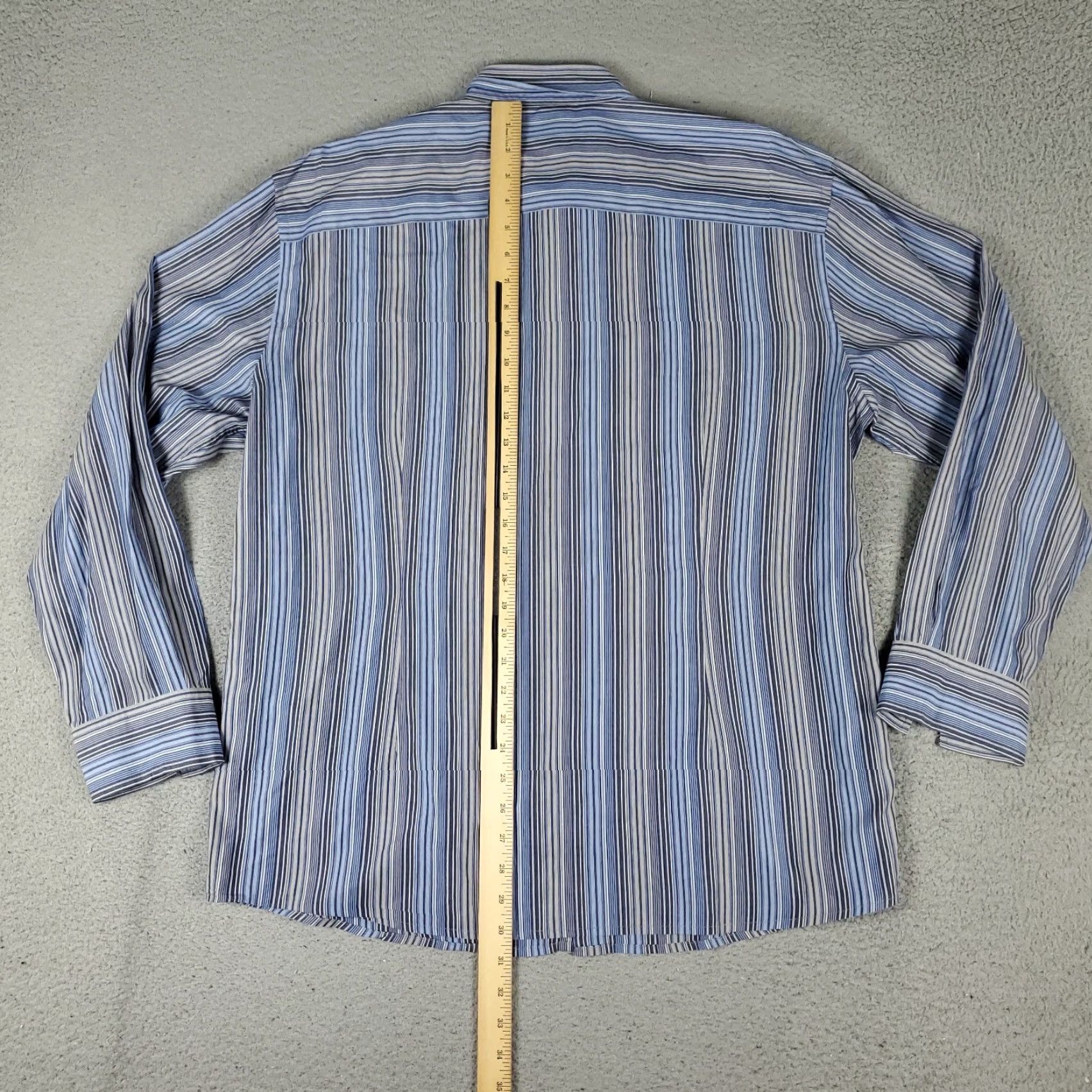 Faconnable Façonnable Shirt Mens XL Blue Striped Button-Up Long Sleeve Casual Business Comfort Regular Men’s XL Blue Striped Button-Up Shirt Size US XL / EU 56 / 4 - 3 Thumbnail