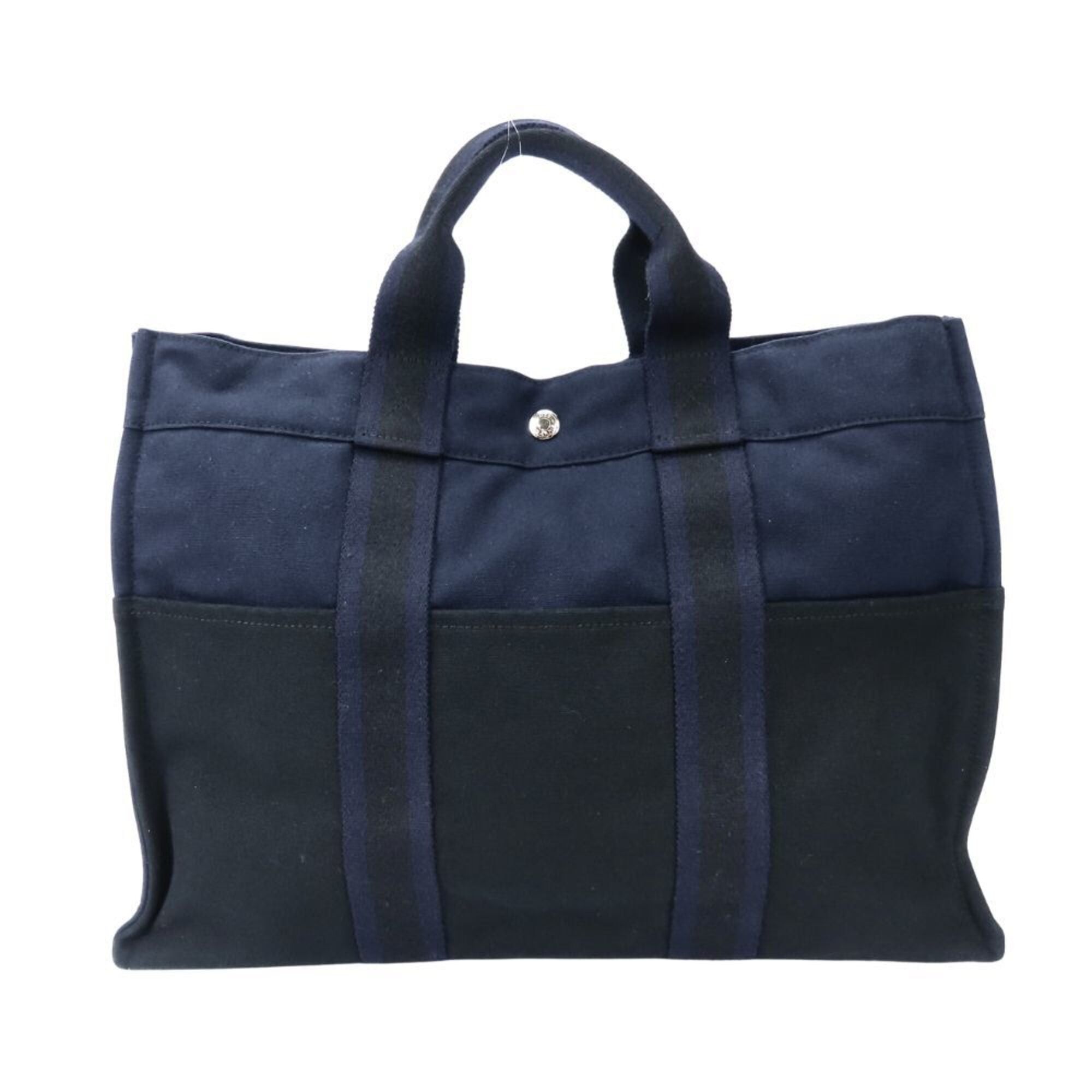 Hermes Hermes Fourre-Tout MM Canvas Tote Bag, Navy/Black, for Women and Men. Size ONE SIZE - 1 Thumbnail