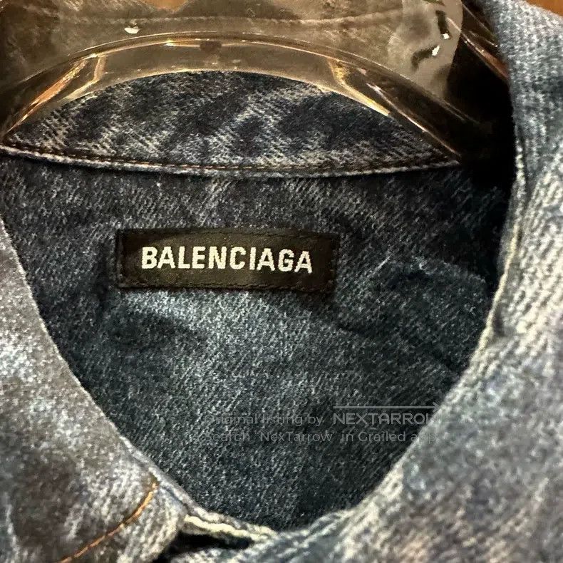 Balenciaga Balenciaga Irregular Pleats Blue Denim Long Sleeve Thin Sh Size US XS / EU 42 / 0 - 5 Thumbnail