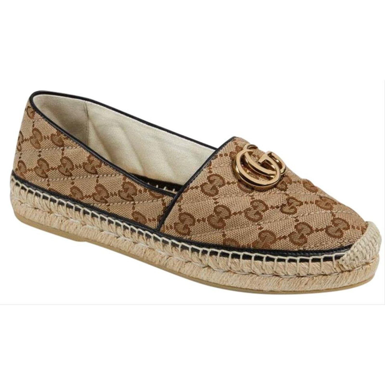 Gucci Pilar marmont GG logo matelasse canvas espadrilles Size US 8 / IT 38 - 1 Thumbnail