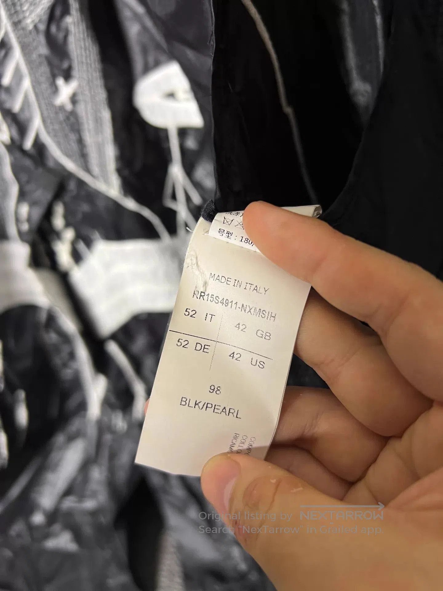 Rick Owens Black Lightweight Jacket with Abstract White Graphics - L. Size US L / EU 52-54 / 3 - 9 Thumbnail