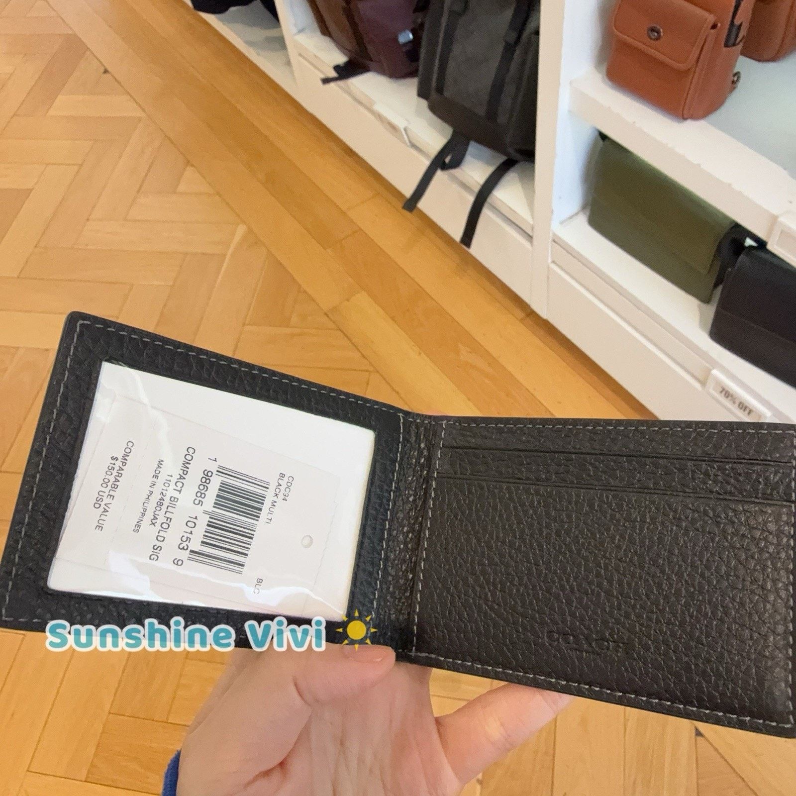 Coach NWT COACH Compact Billfold With Lightning Bolt CDC94 black Size ONE SIZE - 2 Thumbnail