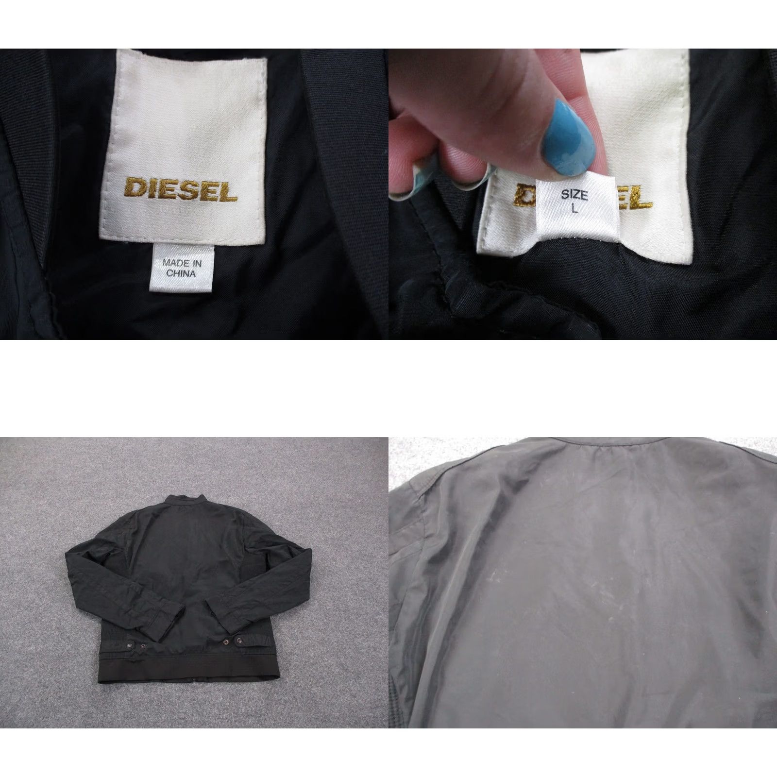 Diesel Diesel Jacket Womens L Black Zip Up Bomber Lightweight Workwear Outdoor Size L / US 10 / IT 46 - 8 Thumbnail
