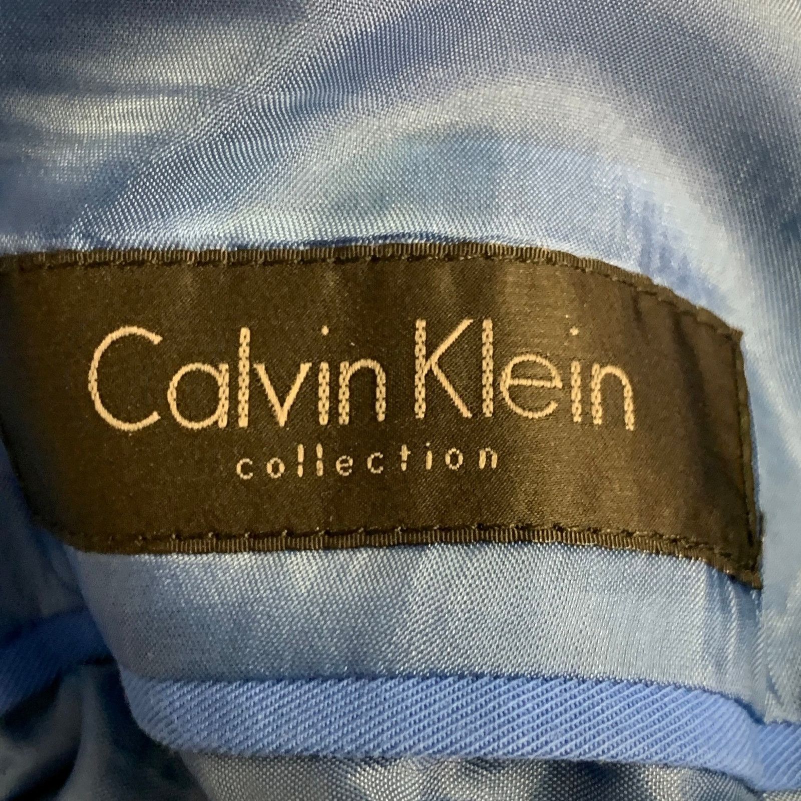 Calvin Klein Blue Cotton Twill Notch Lapel Single Button Sport Coat Size 36R - 4 Thumbnail