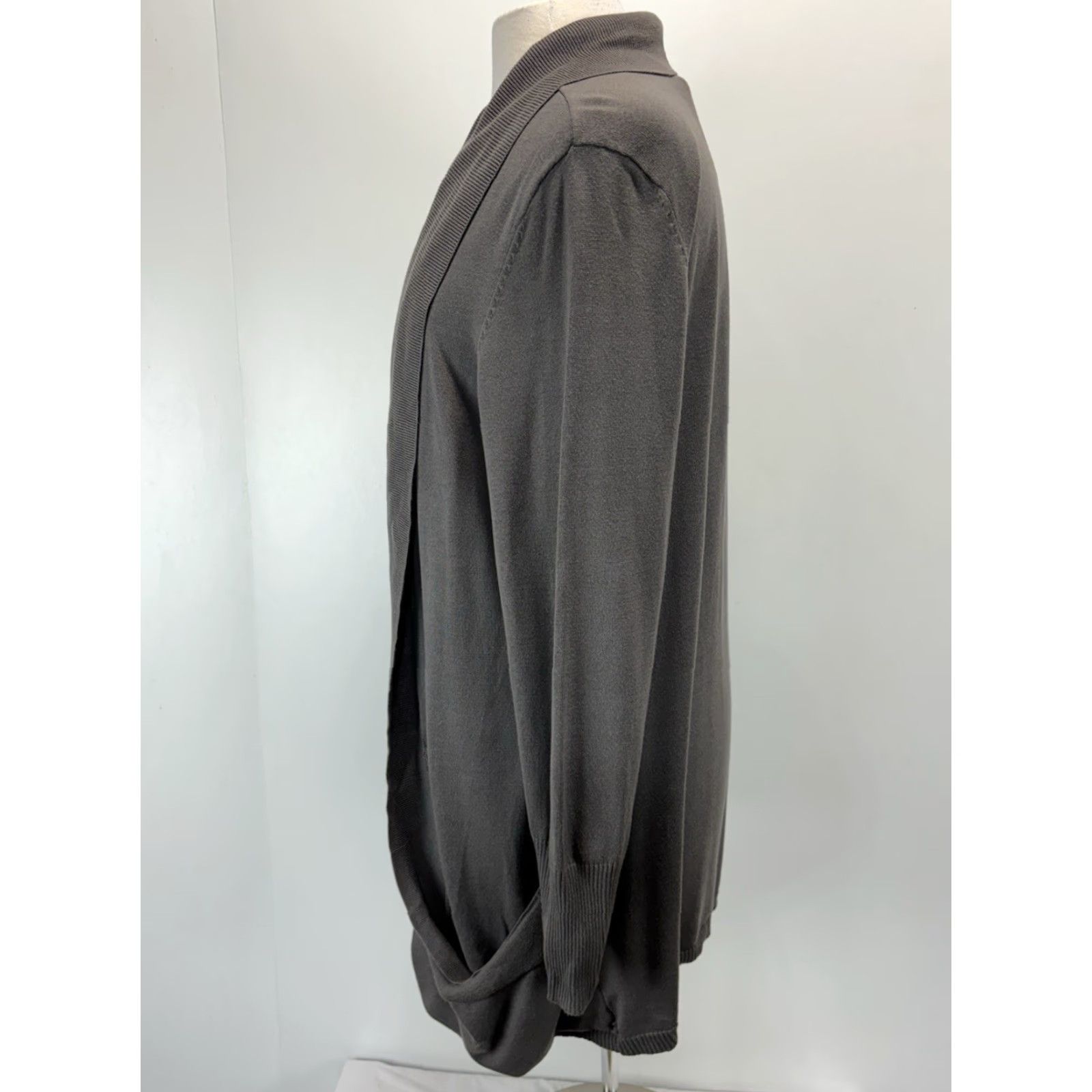Soft Surroundings SOFT SURROUNDINGS Cardigan Sweater 1X Plus Women’s Grey Knit with Pockets Size XL / US 12-14 / IT 48-50 - 2 Thumbnail
