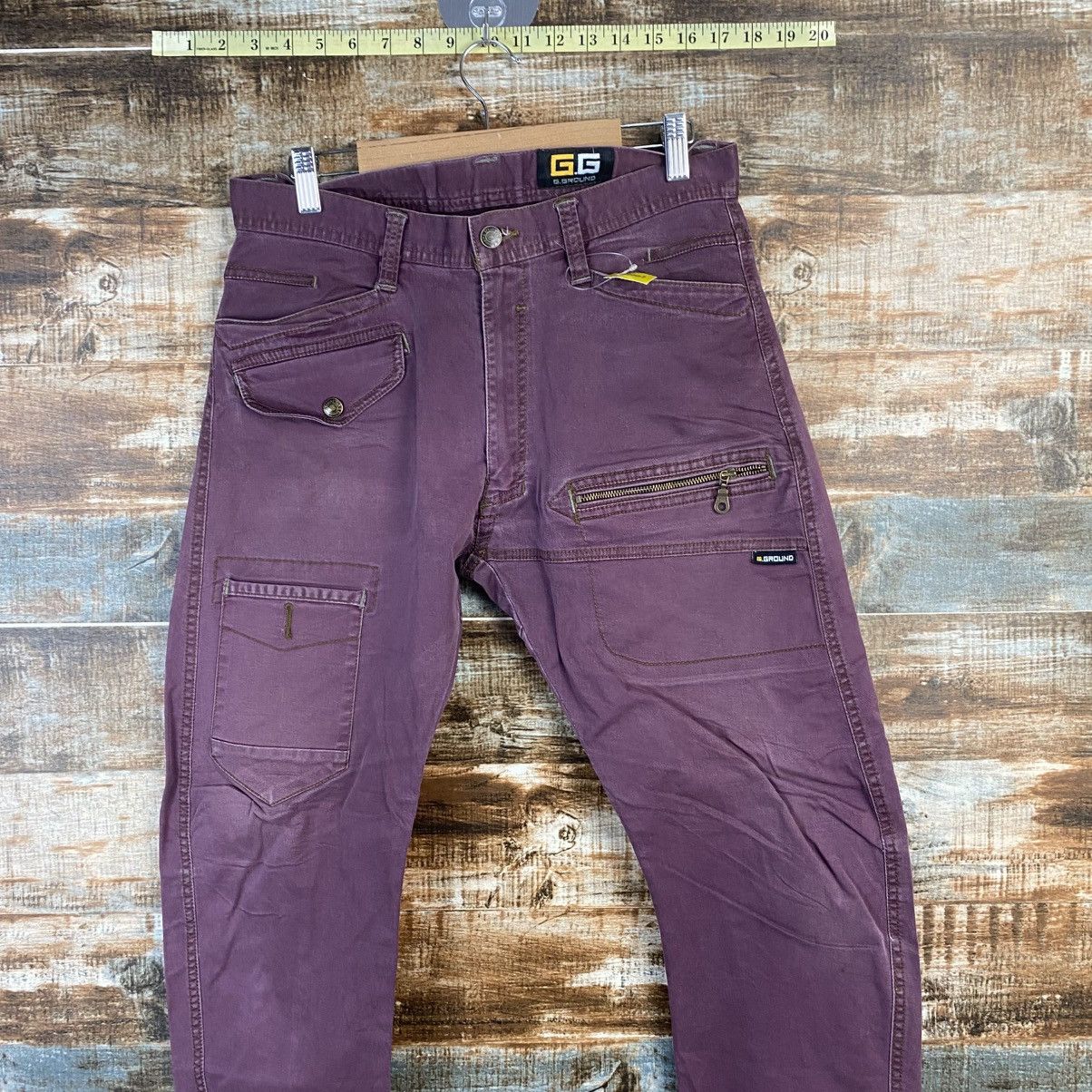 Japanese Brand DL G Ground Purple Cargo Multipocket Pants #C1001 Size US 33 - 2 Thumbnail
