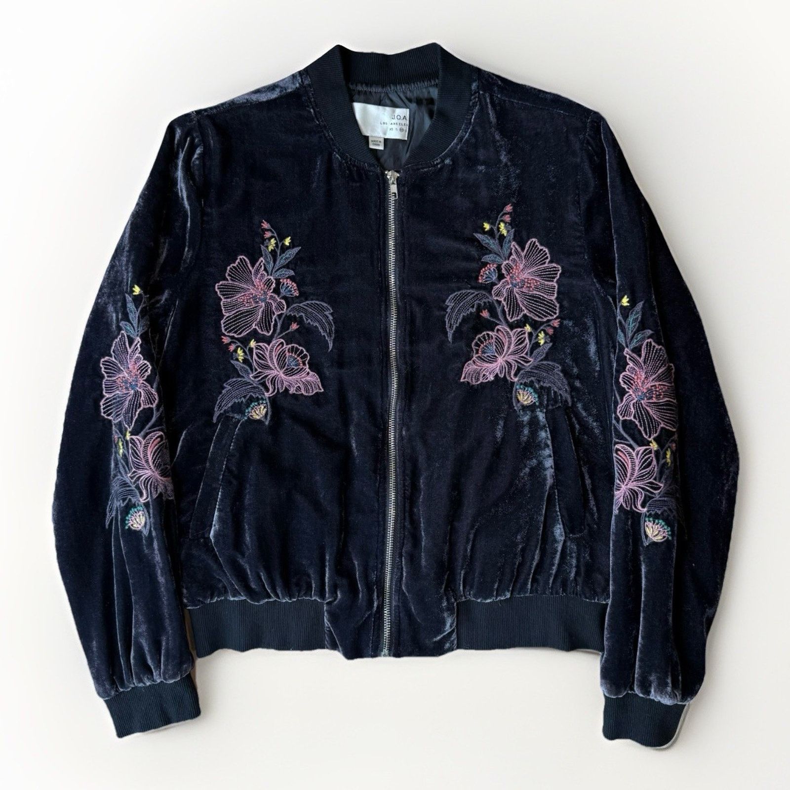 Other JOA Jacket Women's Medium Black Velvet Embroidered Full Zip Size M / US 6-8 / IT 42-44 - 1 Thumbnail