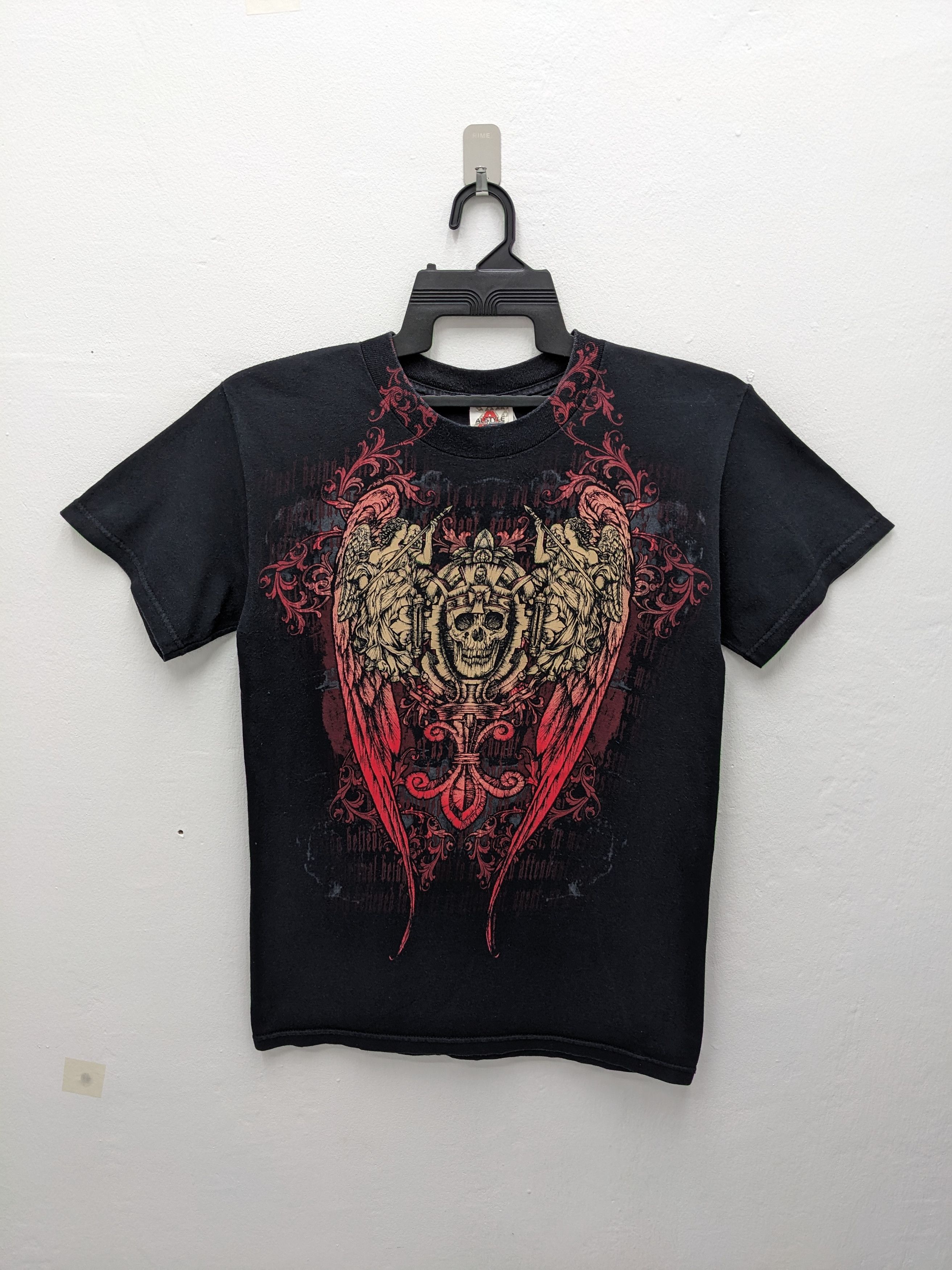 Japanese Brand AFFLICTION ALTERNATIVE SKULLS DESIGN TSHIRT Size US S / EU 44-46 / 1 - 2 Thumbnail