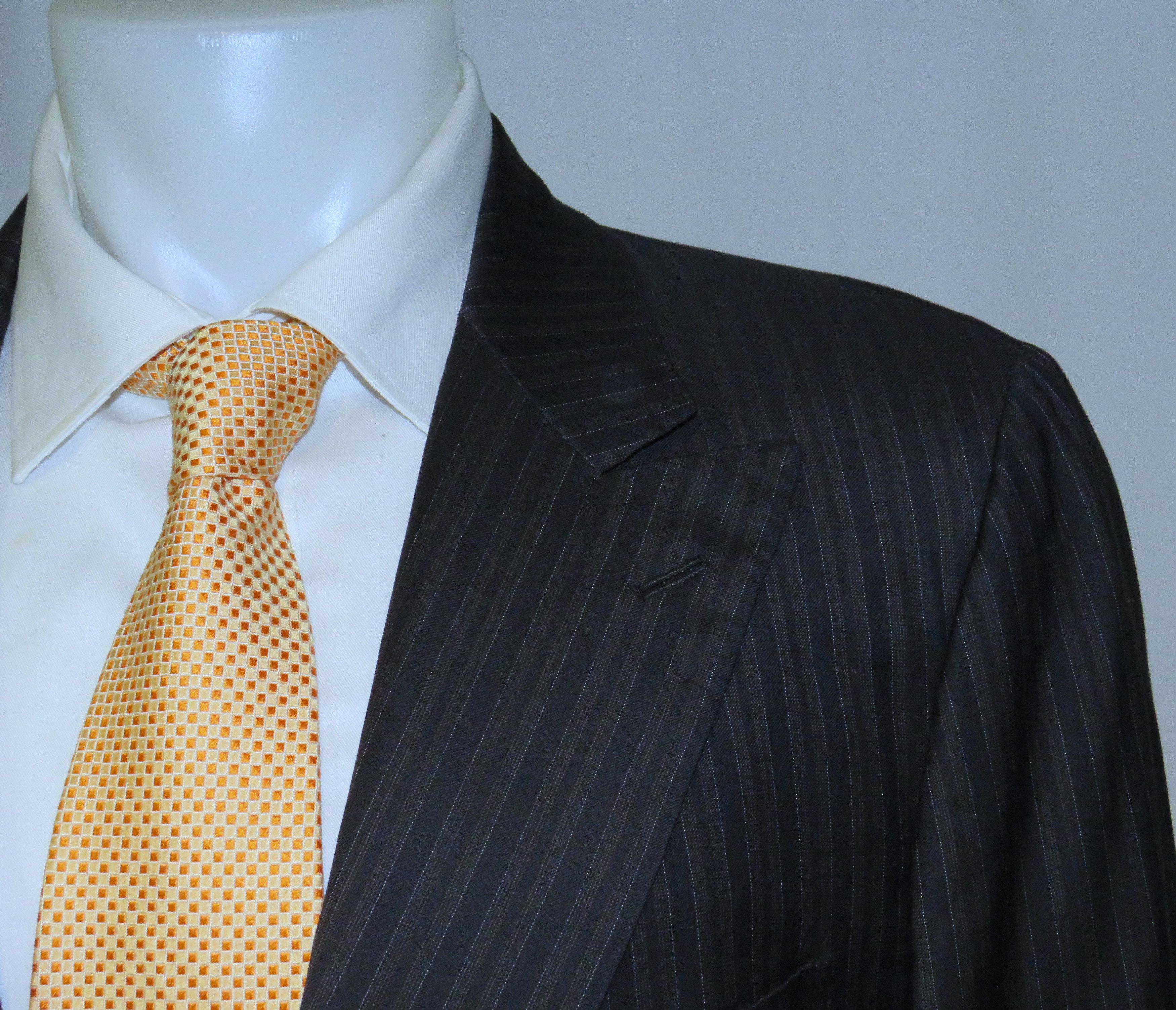 Bergdorf Goodman × Kiton Custom Made Super 200 Blue Striped Two Button Suit 43R Size 42R - 7 Thumbnail