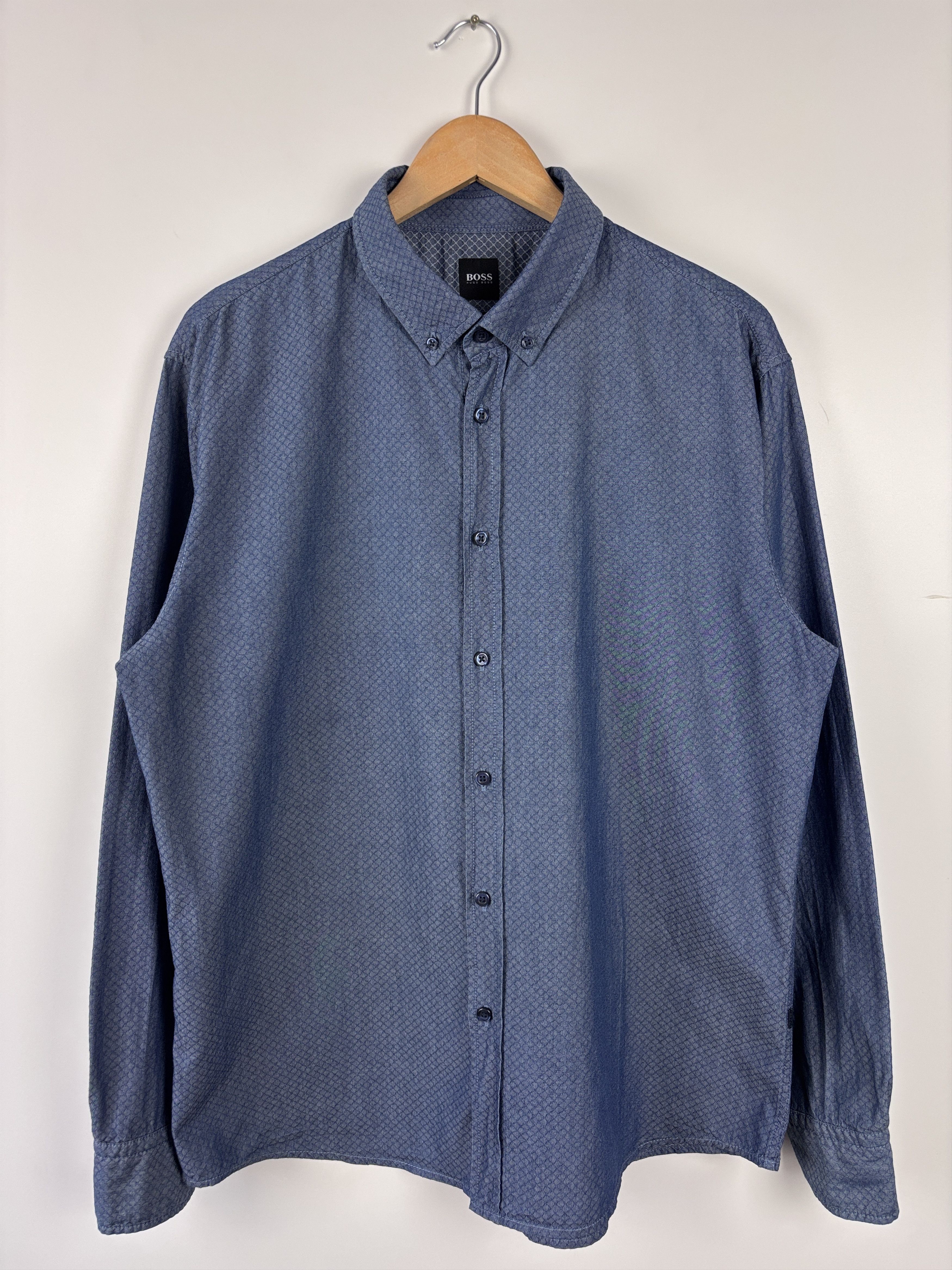 Hugo Boss Hugo Boss Structured Long Sleeve Shirt Slim Fit XXL Size US XXL / EU 58 / 5 - 1 Thumbnail